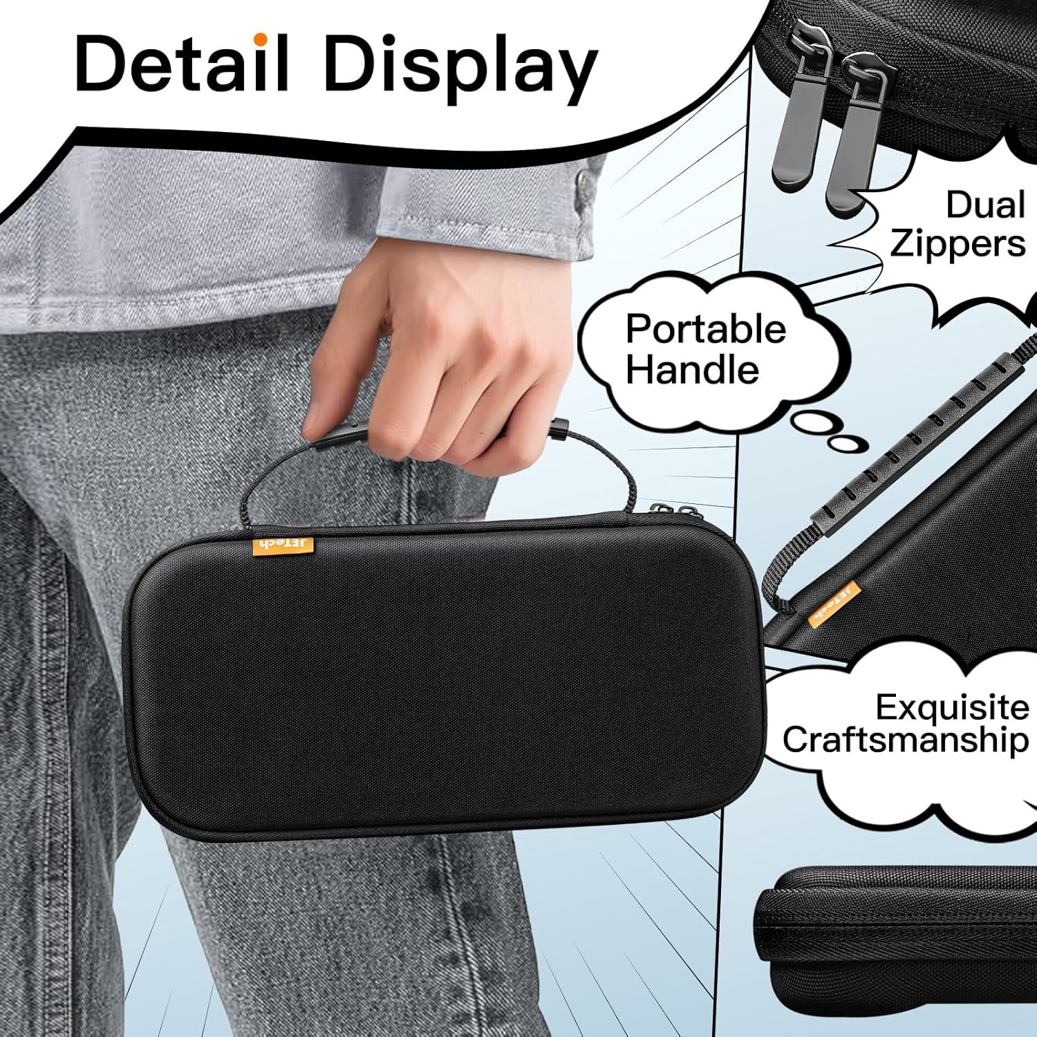 Jetech Slim Carrying Case for Nintendo Switch 2 (2025) 7.9 Inch, Hard Shell Portable Travel Bag with 10 Game Card Slots, Lightweight Anti-Scratch Protection (Black) image number 5