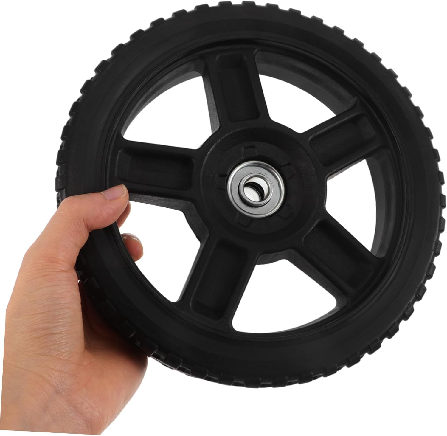 SUPVOX Lawn Mower Wheels: 8 Inch Lawn Mower Replacement Wheels for Garden Landscaping - Rubber and Plastic Casters for Outdoor Equipment image number 1