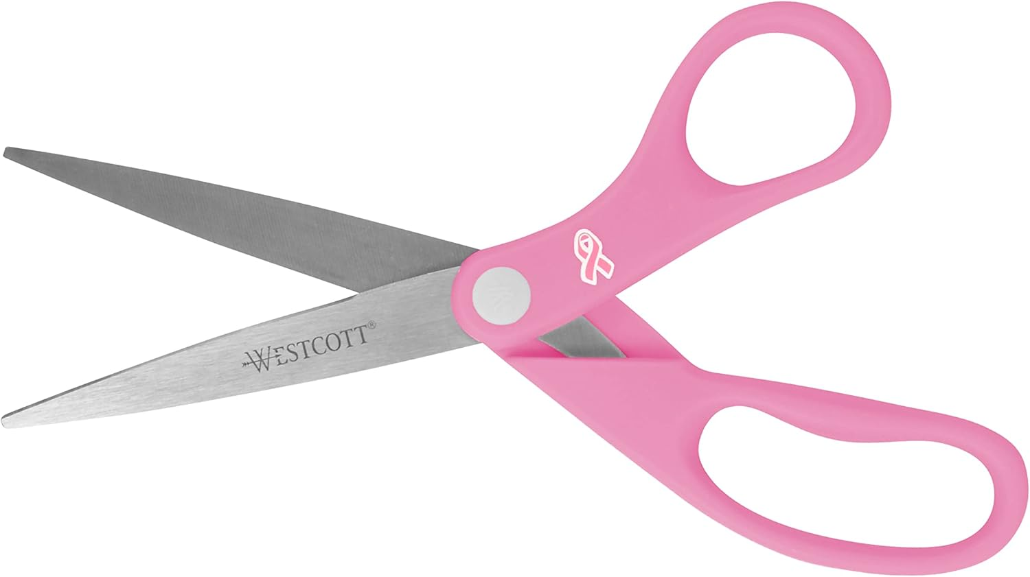 Westcott 8" Pink Ribbon Stainless Steel Scissors image number 1