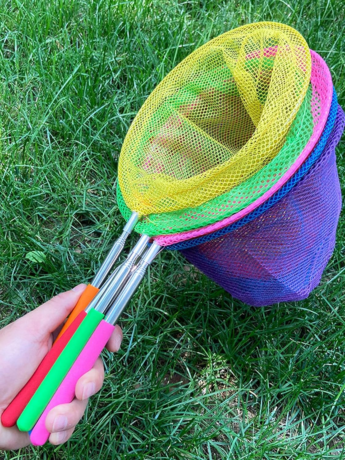 Butterfly Net 6 Pack, Telescopic Fishing Net Butterfly Catcher image number 5