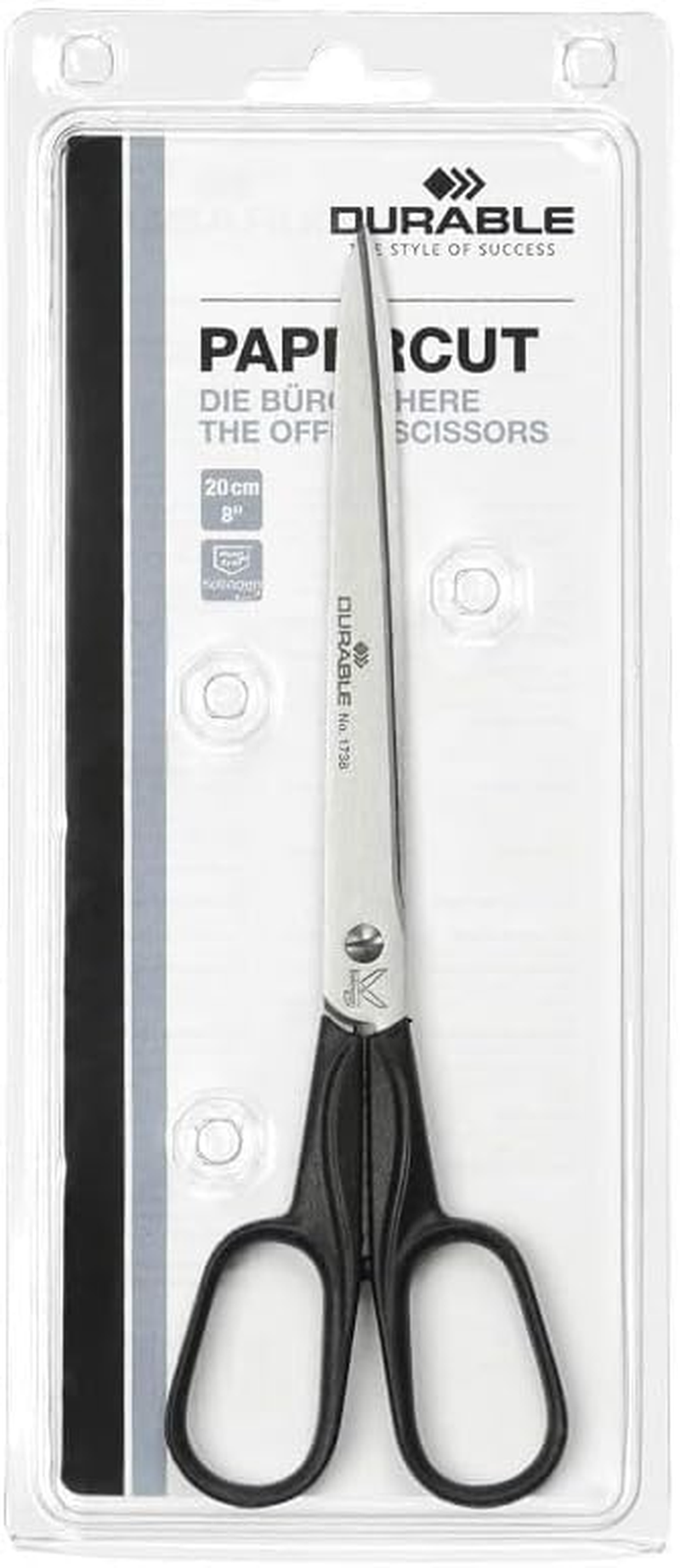 Durable 173801 Office Paper Scissors 20 Cm (8 Inch) Black