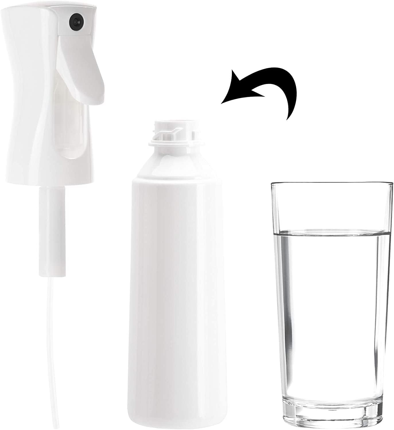 2 Pcs Hair Spray Bottle Fine Mist Sprayer Empty Spray Bottles 300Ml Fine Continuous Spray Water Bottle for Hair Styling, Plants, Cleaning, Misting and Skin Care - White image number 6