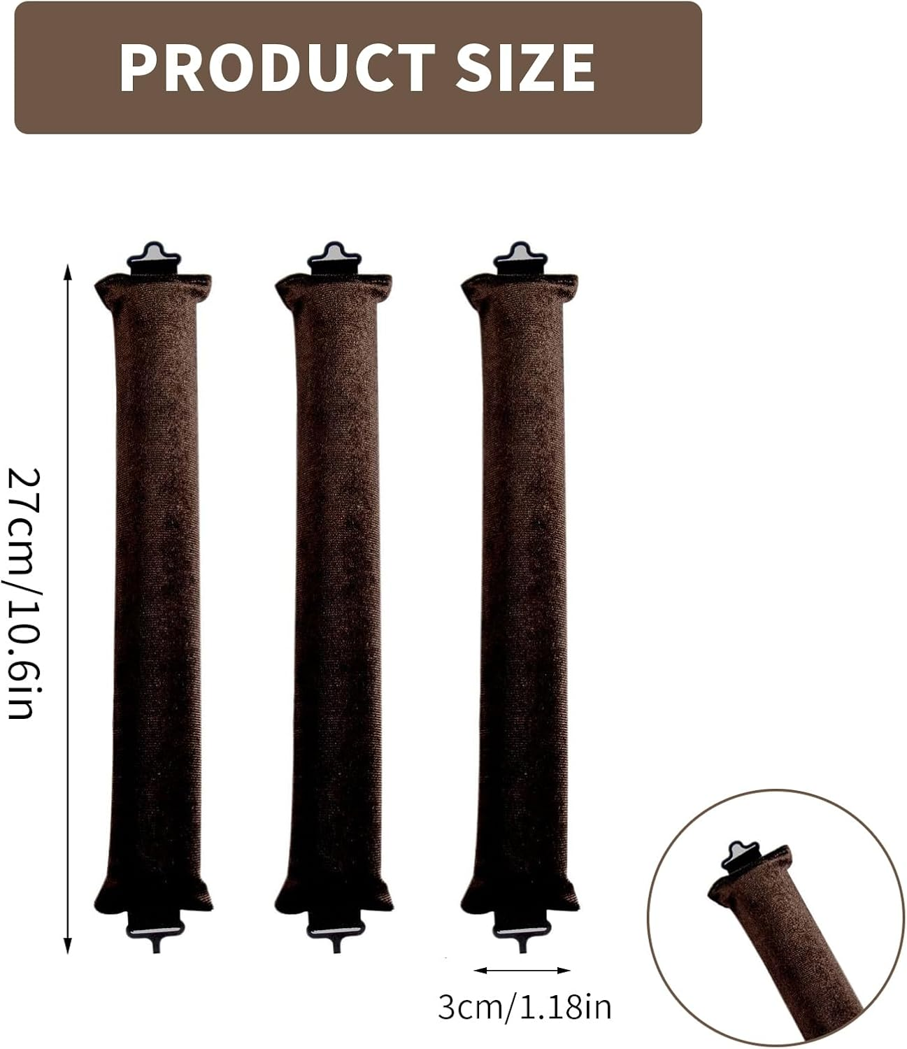 Set of 3 Curls without Heat, Heat-Free Curlers, Heatless Curls, Hair Curls, Heat-Free Curls Overnight, Flexi Bars with Hooks, DIY Heatless Band Hairstyle Set for Long, Medium, All Hair Types image number 3