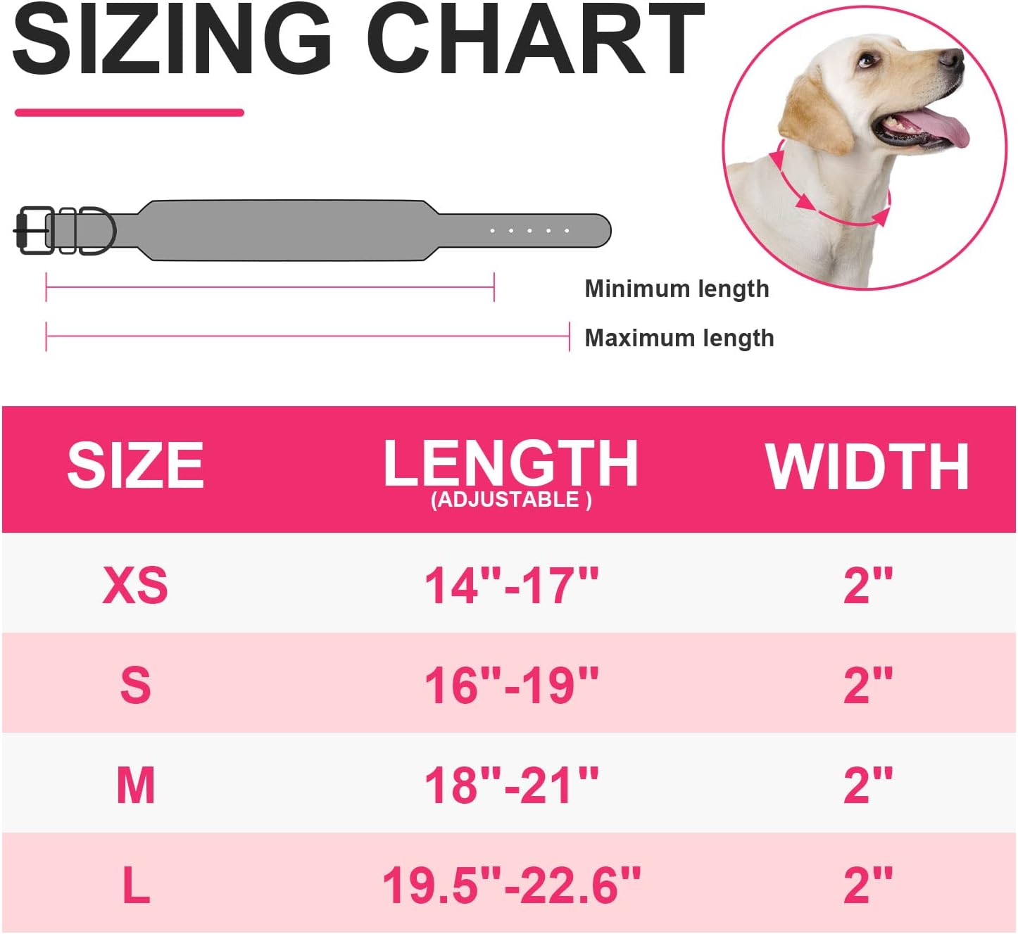 Epesiri Adjustable Wide Spiked Dog Collar, Mushroom Rivet PU Leather Cat Dog Collars, Durable Spike Studded Pet Collar for Small Medium Large Breed, Pitbull Mastiff Bulldog Pugs Husky Rottweiler, Pink image number 1