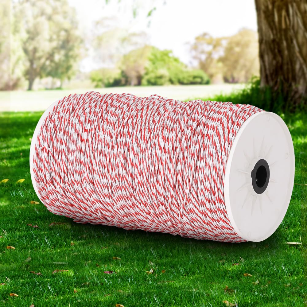 Giantz Electric Fence Wire 1000M Fencing Kit Poly Tape Rope Stainless Steel Farm image number 4