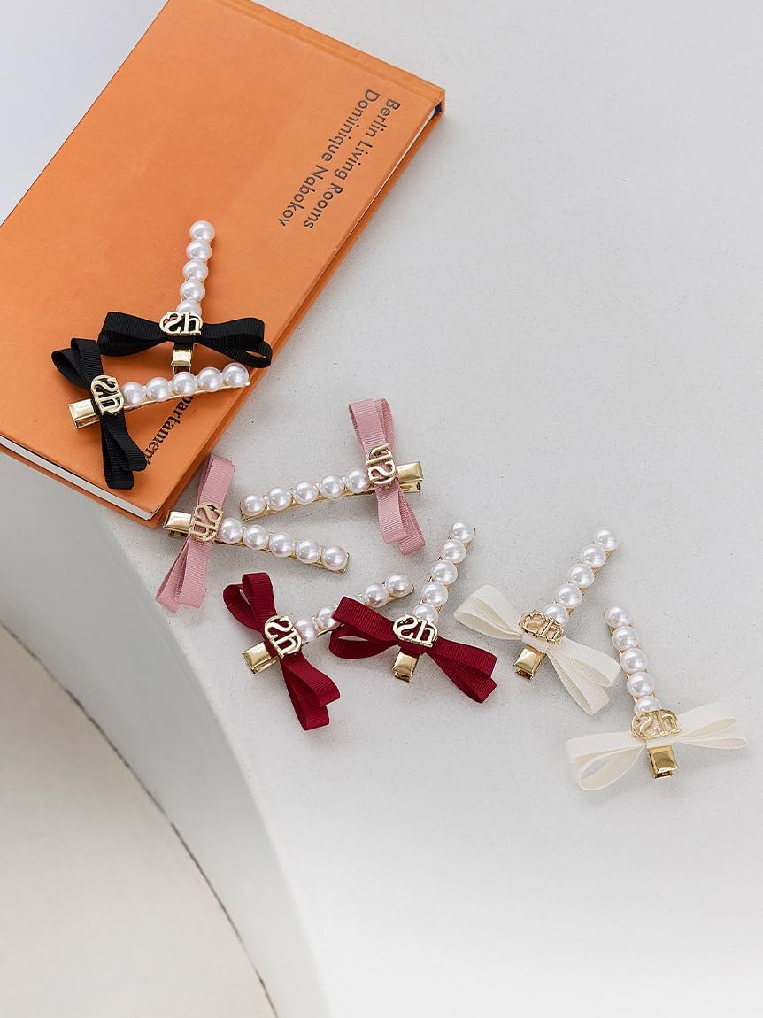 SNIDEL SHGG261248 Women'S Pearl Ribbon Pin, Black, F