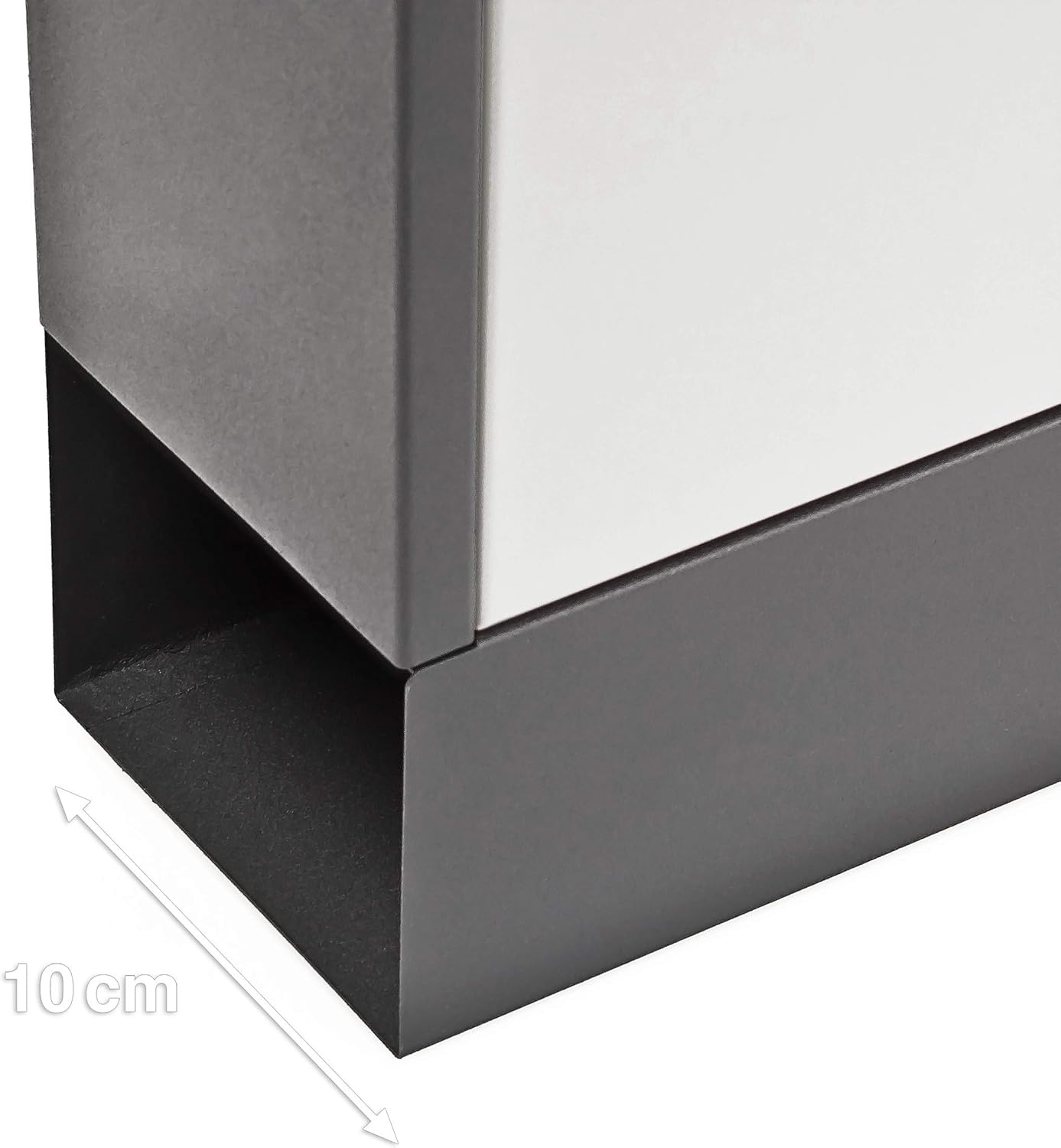 Relaxdays Modern Two Coloured Mailbox Letterbox Lockable with Two Keys and Newspaper Slot, Black-White image number 3