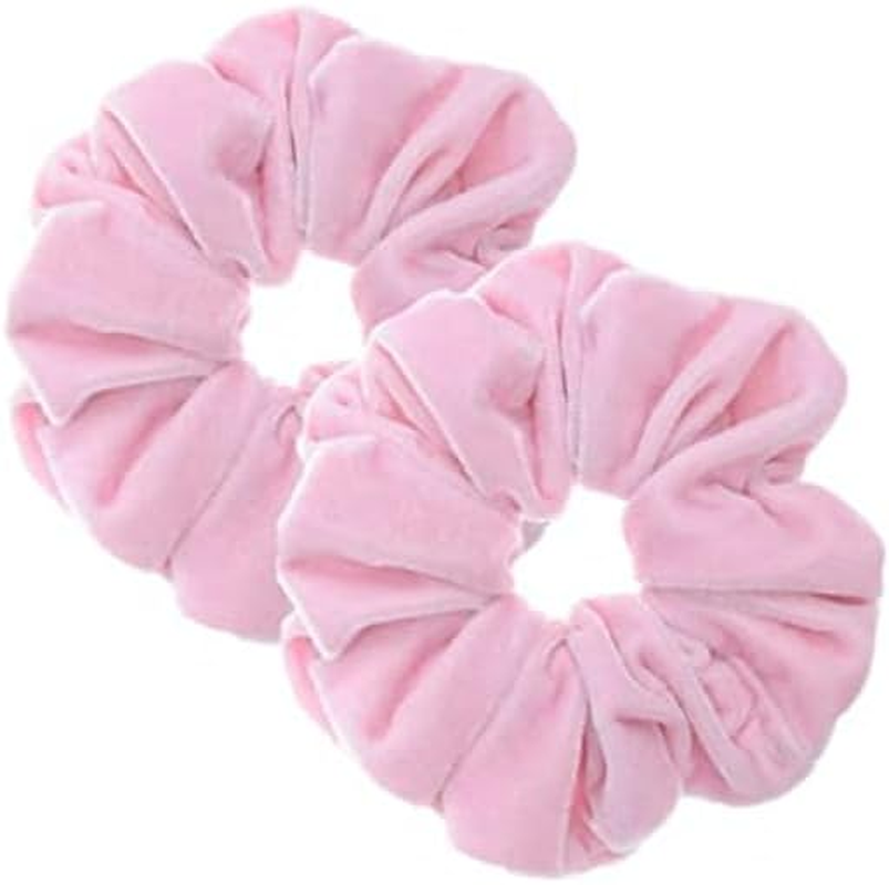 Pack of 2 Large Women Hair Bobbles Velvet Hair Scrunchies Rubber Bands Colourful Elastic Hair Bands for Girls Women Hair Accessories (Cream White) image number 3
