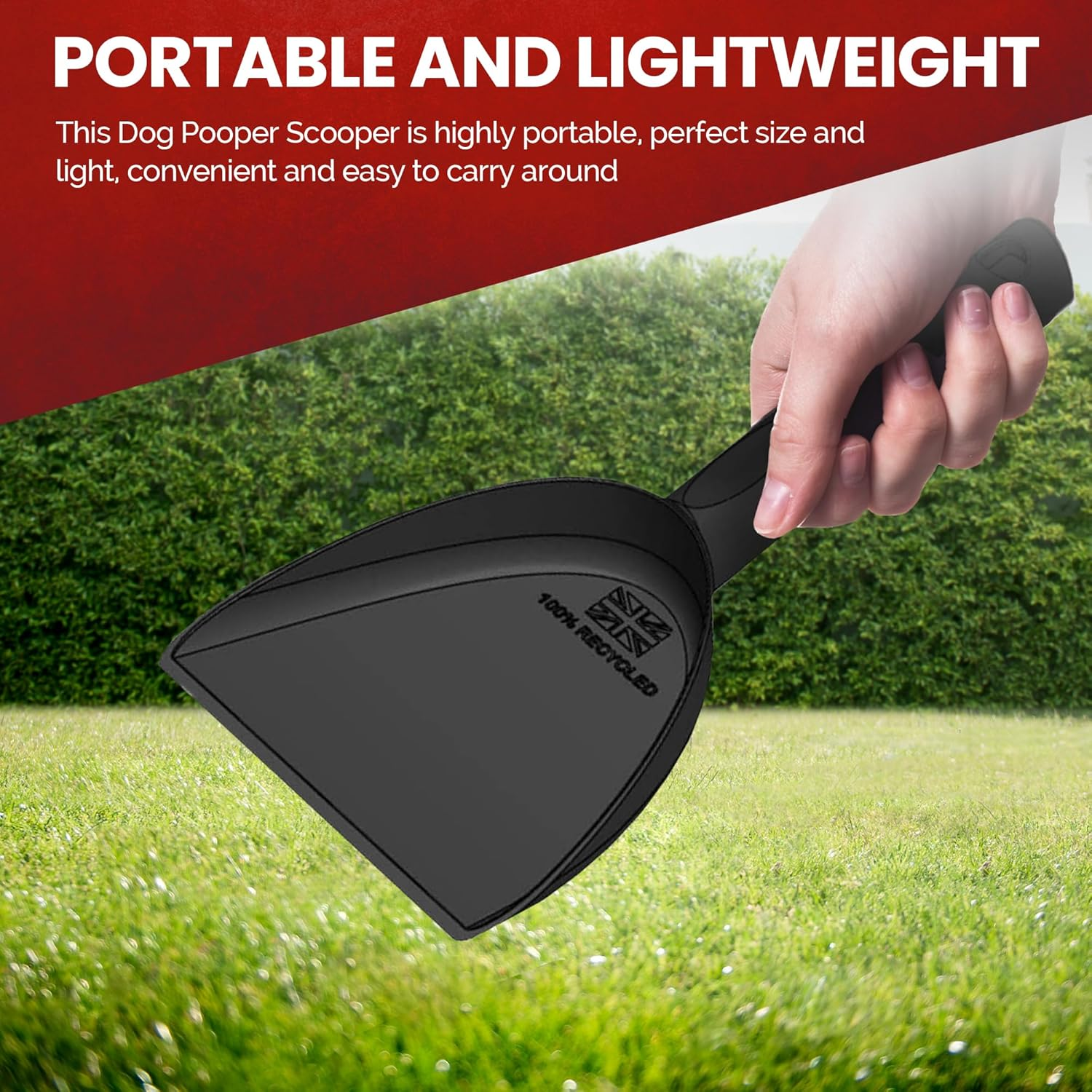 100% Recycled Dog Poo Cleaner Poop Scooper Pooper Scoop Waste Bag Shovel 21Cm for Small Medium Size Dogs Pet Biodegradable Outdoor Pooch Garbage Picker Dispenser Puppy Walk Holder Portable Collector image number 6