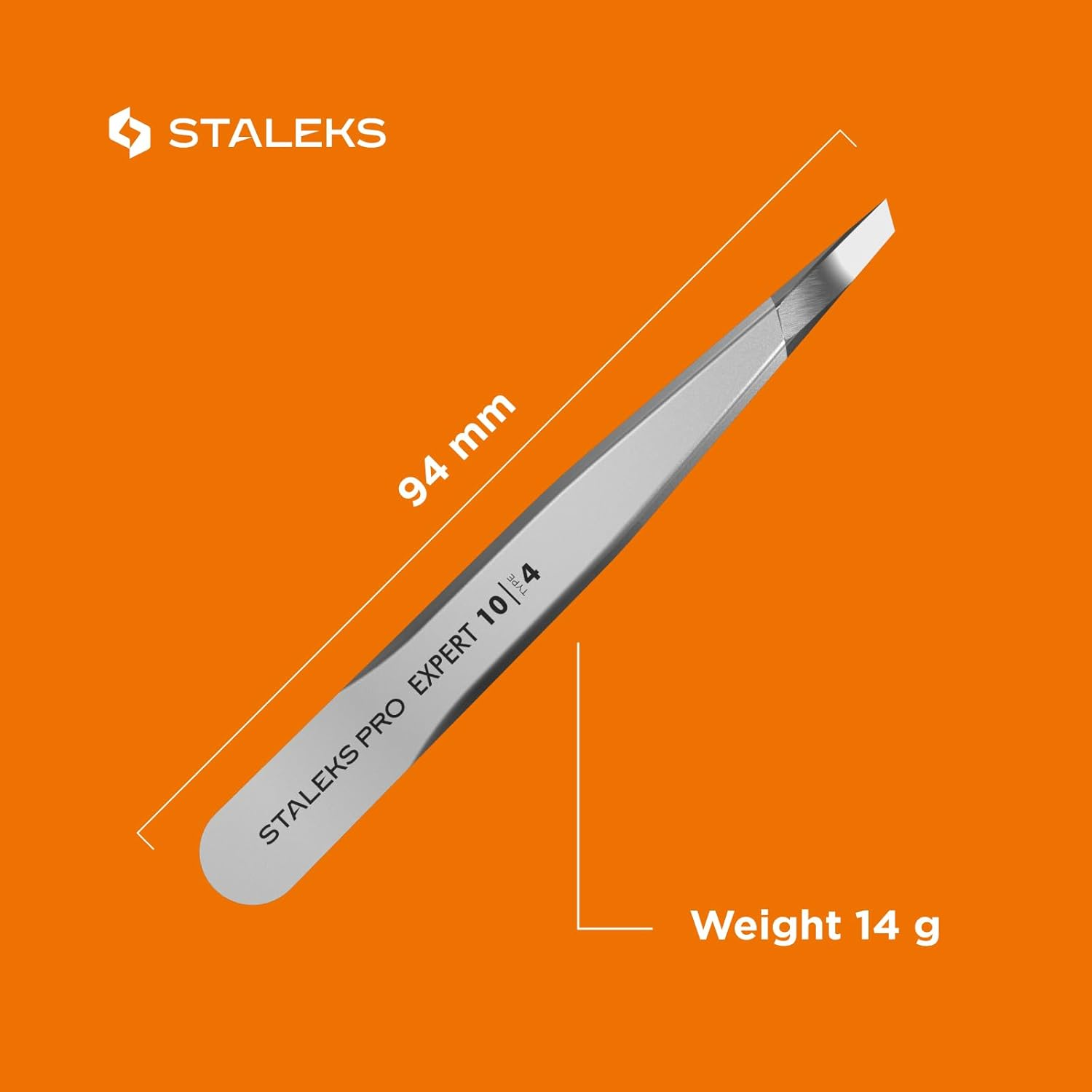 STALEKS PRO Tweezers for Eyebrow - - Type 4 - Surgical Stainless Steel - Slant Tip Tweezer - Durability - Precision - Handmade - for Experts - and Professionals. image number 2