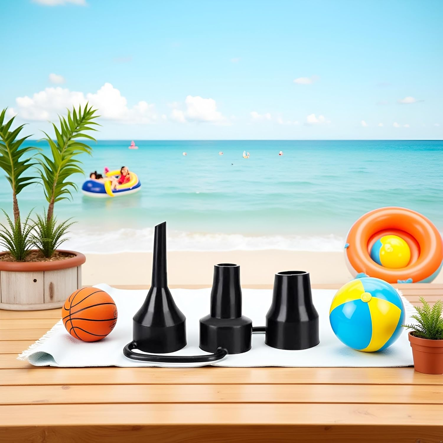 Air Pump Replacement Nozzles, Plastic Pump Nozzles, 3 Sizes Inflatable Pump Head, Air Pump Inflator Adaptor Accessory for Partial Air Bed, Air Mattress Air Mattress image number 6