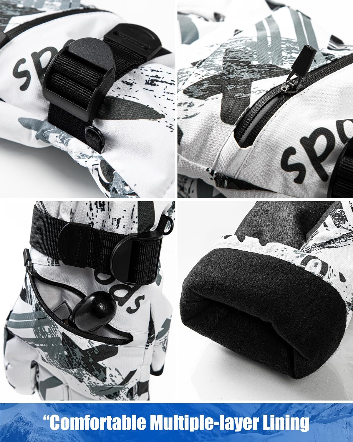 Winter Ski Gloves - 5-Finger Waterproof Winter Gloves, Snowboarding Gloves, Touchscreen Ski Gloves Men image number 3