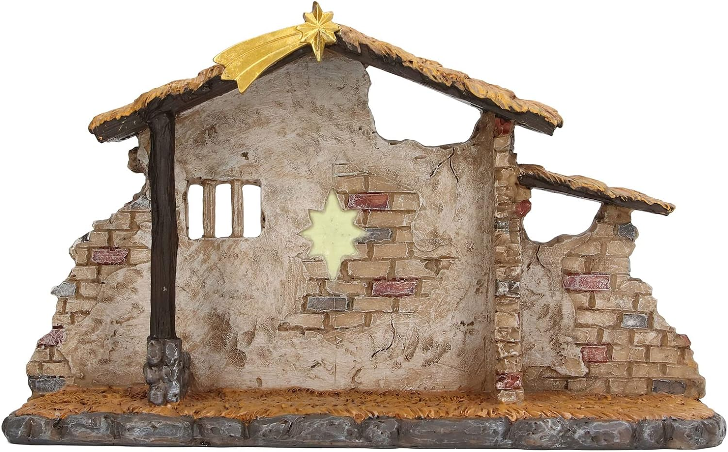 Christmas Manger Shed Statue, Resin Material Odorless Nativity Scene Exquisite Workmanship Durable for Holiday image number 2