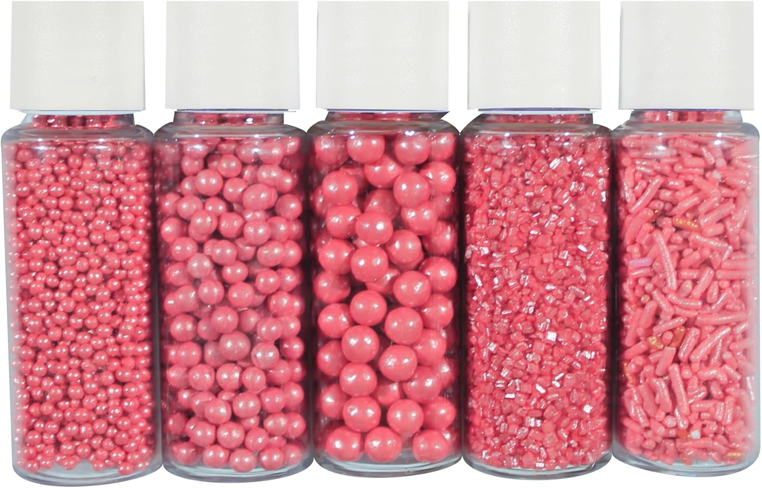 Confect Sprinkles for Cakes & Cupcakes Decoration | Assorted Pack of 5 Garden Party Pearl Sprinkles | Rose Pink Sprinkles | Mix Dragees, Jimmies & Sparkling Sugar - 3.5 Oz image number 2