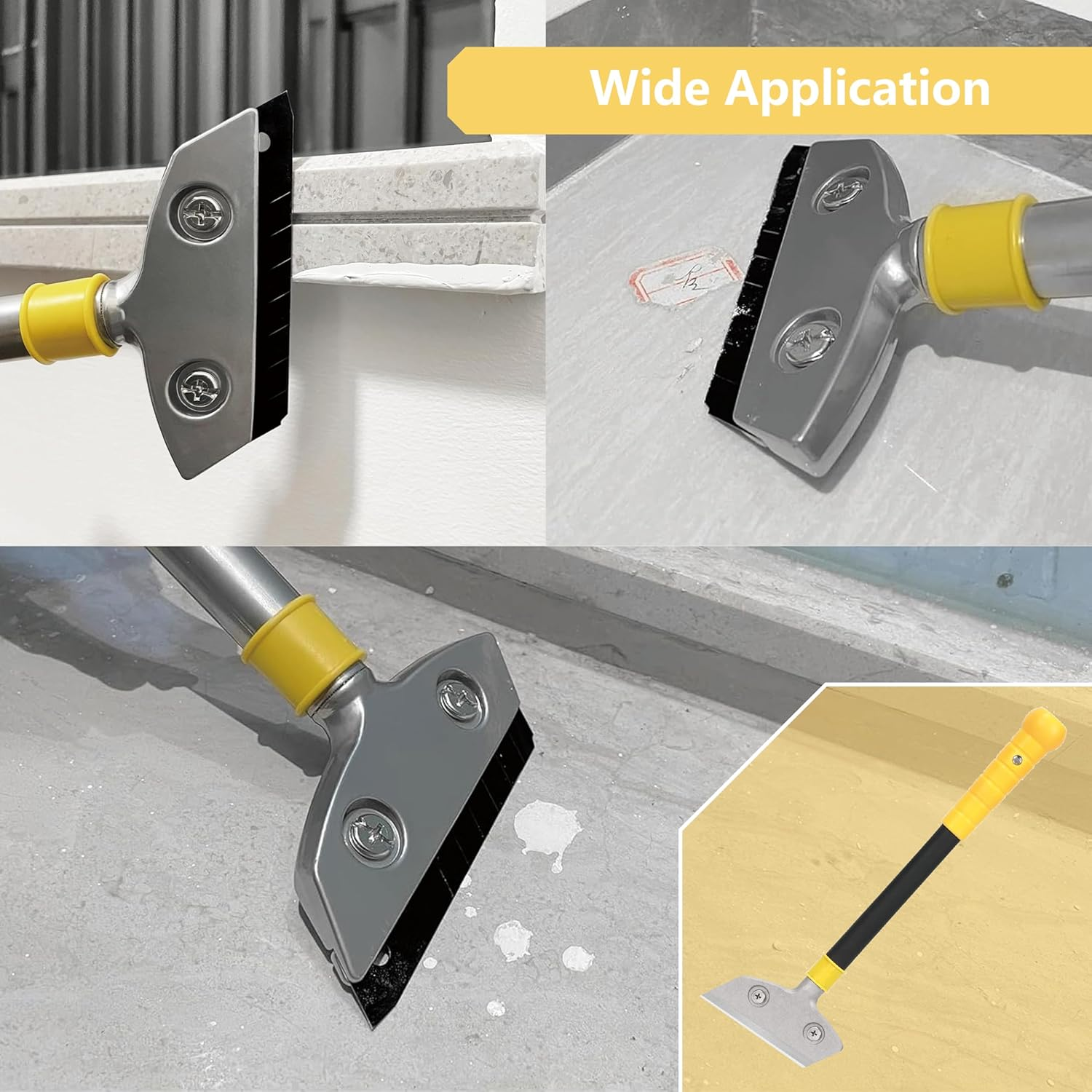 Heavy Duty Razor Blade Scraper with 30Cm Long Handle- Cleaning Scraper Tool - 10 Replacement Blades - Remove Paint, Stickers, Adhesives, Cement from Floors&Walls - Multi-Functional Scraping Cutter image number 5