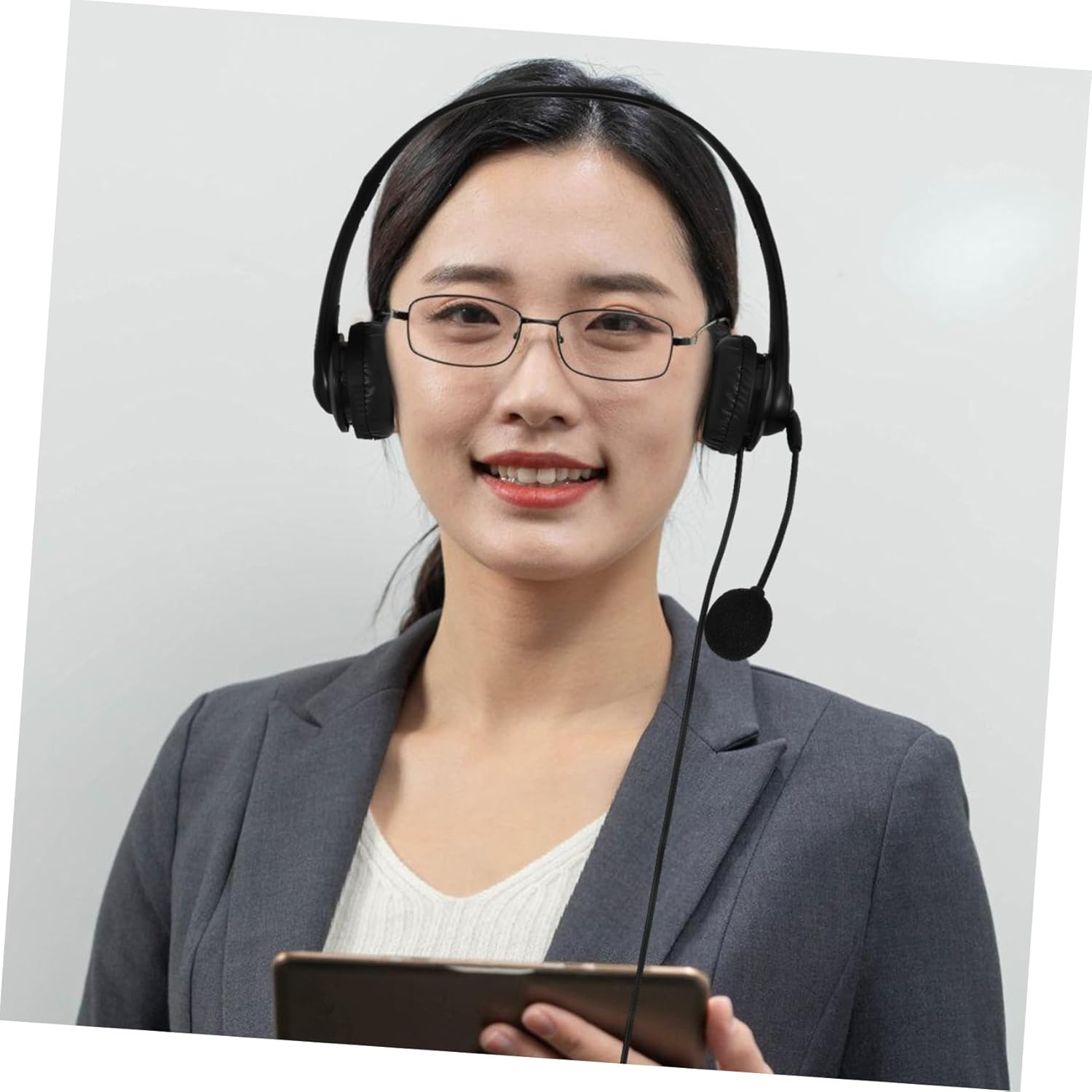 KALLORY Noise Canceling Headphones for Office Lightweight Design for Computer Use and Online Classes Microphone for Calls image number 2