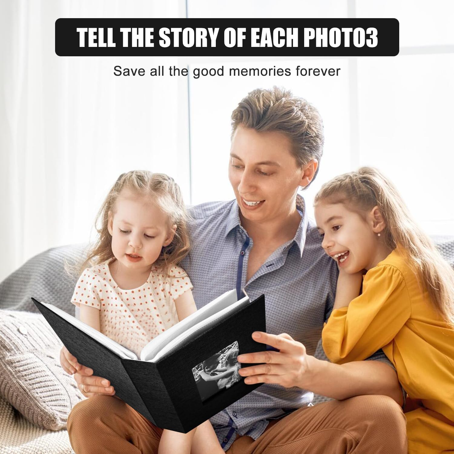 200-Pocket Photo Album 4X6 - Slip-In Picture Album with Linen Cover & Display Window, Vertical Photo Book for Wedding, Family, Baby, Anniversary & Vacation Memories (Holds 200 Photos) image number 4