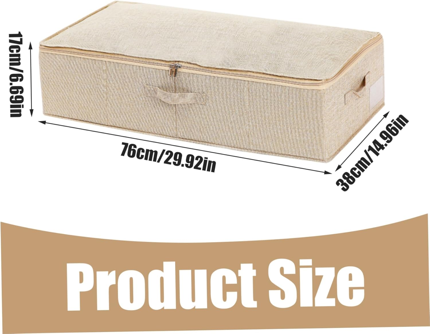 Wedding Dress Storage Box with Handle and Zipper, 30X15X7 Dustproof Moisture Proof Foldable Wedding Keepsake Box for under Bed Closet-