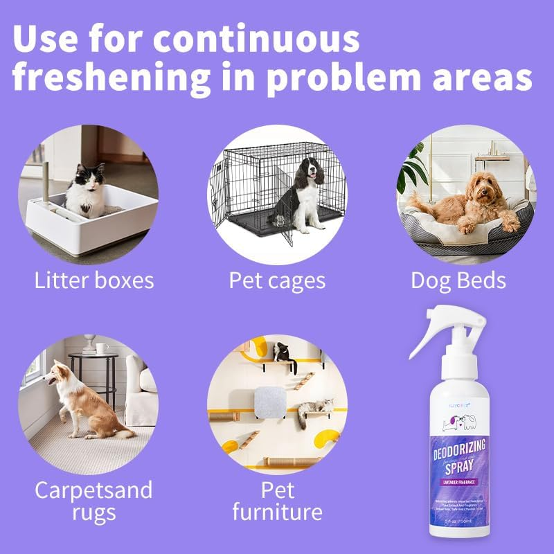 Pet Deodorizing Spray with Lavender Fragrance, 150Ml, for Litter Boxes, Pet Cages, and Pet Areas image number 5