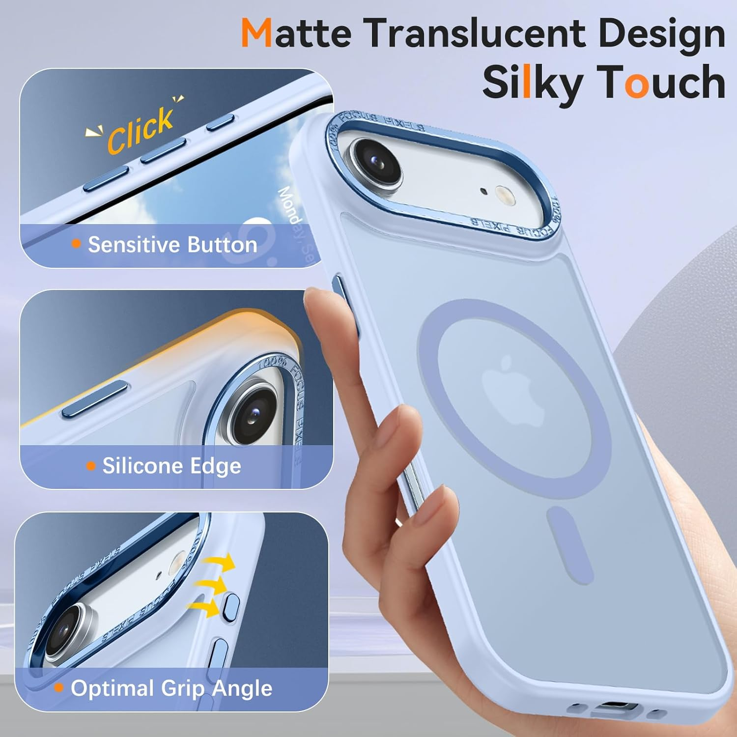 YINLAI Magnetic for Iphone 17 Air Case 6.5-Inch [Compatible with Magsafe] Ultra Slim Matte Heavy Duty Full Body Shockproof Military Grade Protective Bumper Phone Case 17 Air Case,Sky Blue image number 6
