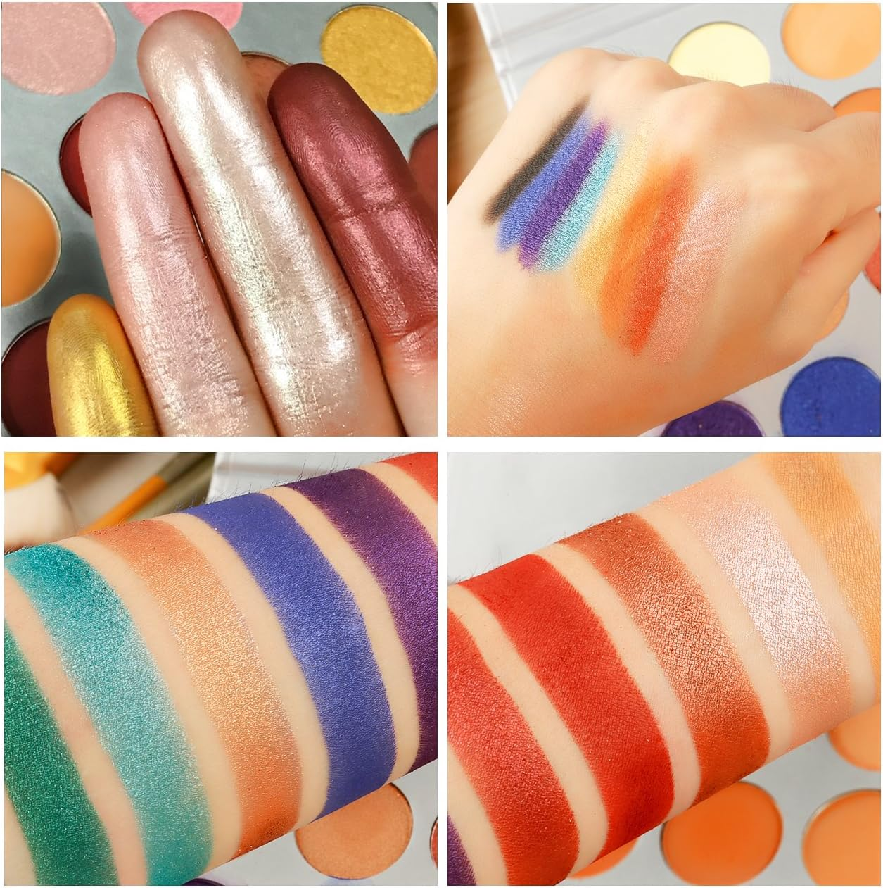 Valuemakers Eyeshadow Palette Matt Colourful, Eyeshadow Palette Cream Highly Pigmented Palettes Eyeshadow Green Red Gold Pink Nude Tones Yellow Blue Vegan Shimmer Eyeshadow Palette 35 Colours Set image number 5