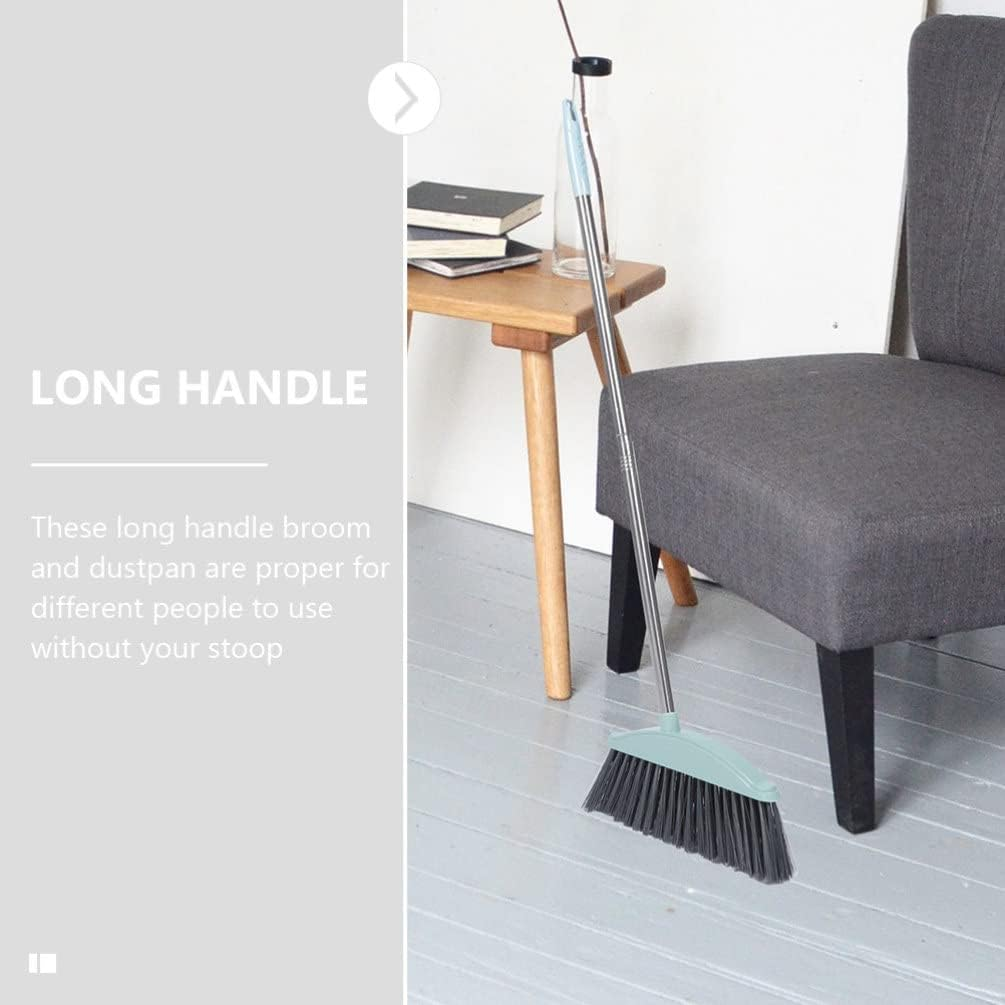 Healvian 1 Set Standing Broom with Long Handle and Dustpan Set, Dustpan Broom Portable Cleaning Tools for the Home Office image number 2