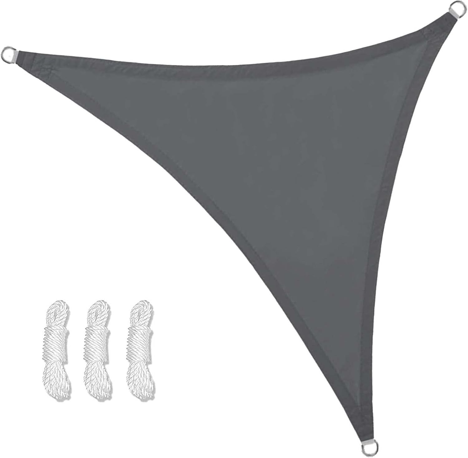 Sunal Triangle Sun Shade Sails 3&times;3&times;3M, Waterproof Shade Sail for Garden, 95% UV Blocking Outdoor Sun Shade Shade Canopy with Free Rope for Outdoor Garden Pergola Patio Party Backyard Lawn, Grey