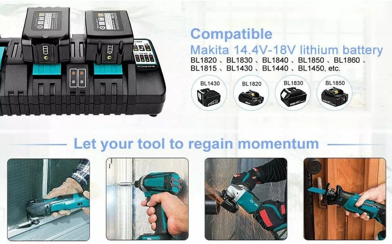DC18SF 4-Port 14.4V 18V 4X 3A Lithium Battery Charger for Makita BL1820 BL18 3X4A image number 5