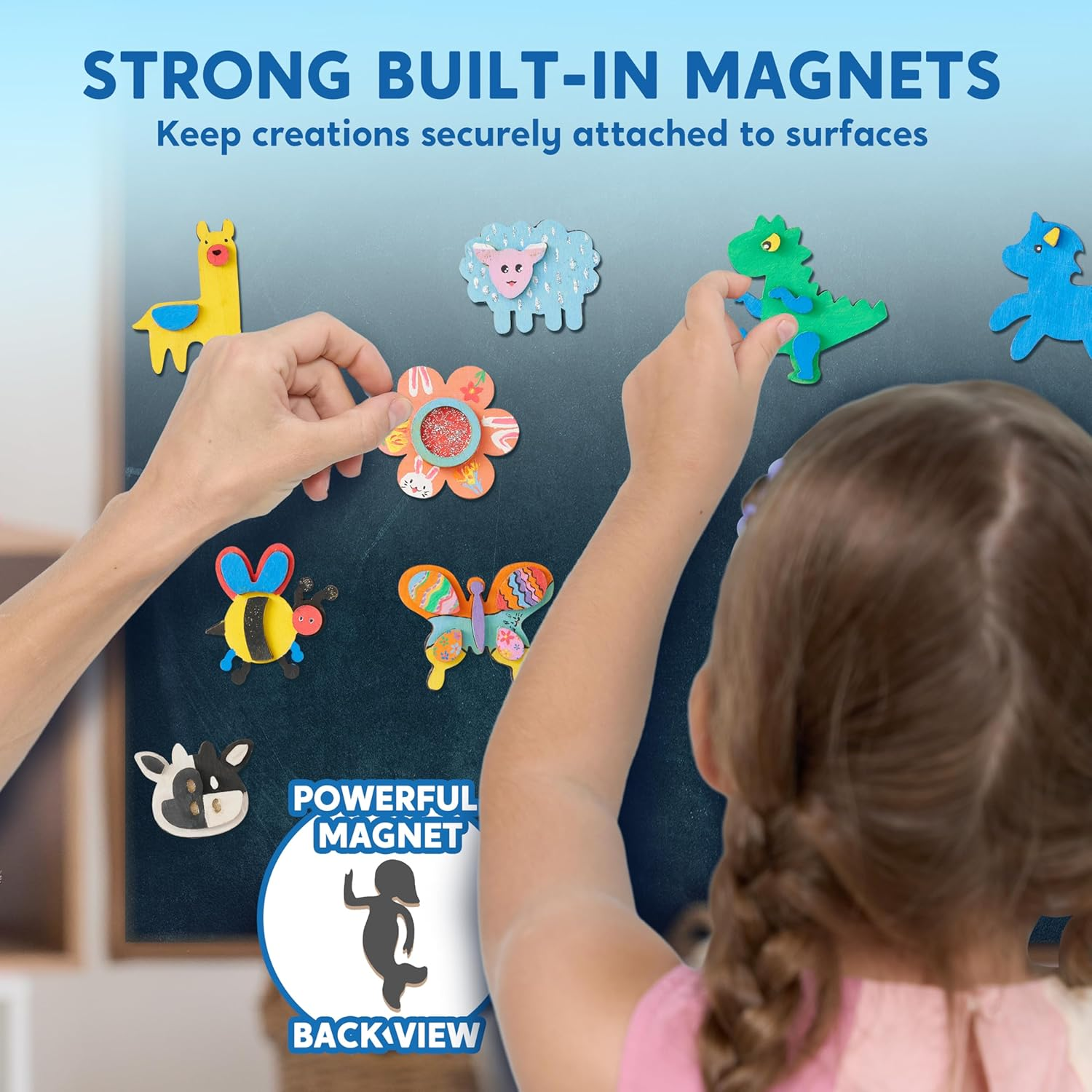 JOYIN Wooden Magnets, Spring Arts & Crafts for Boys and Girls Ages 4+, Childrens Painting Craft Activities Kit, Craft Toys Gifts for 4, 5, 6, 7, 8, 9, 10, 11 & 12 Year Old Kids, Easter Basket Stuffers image number 2