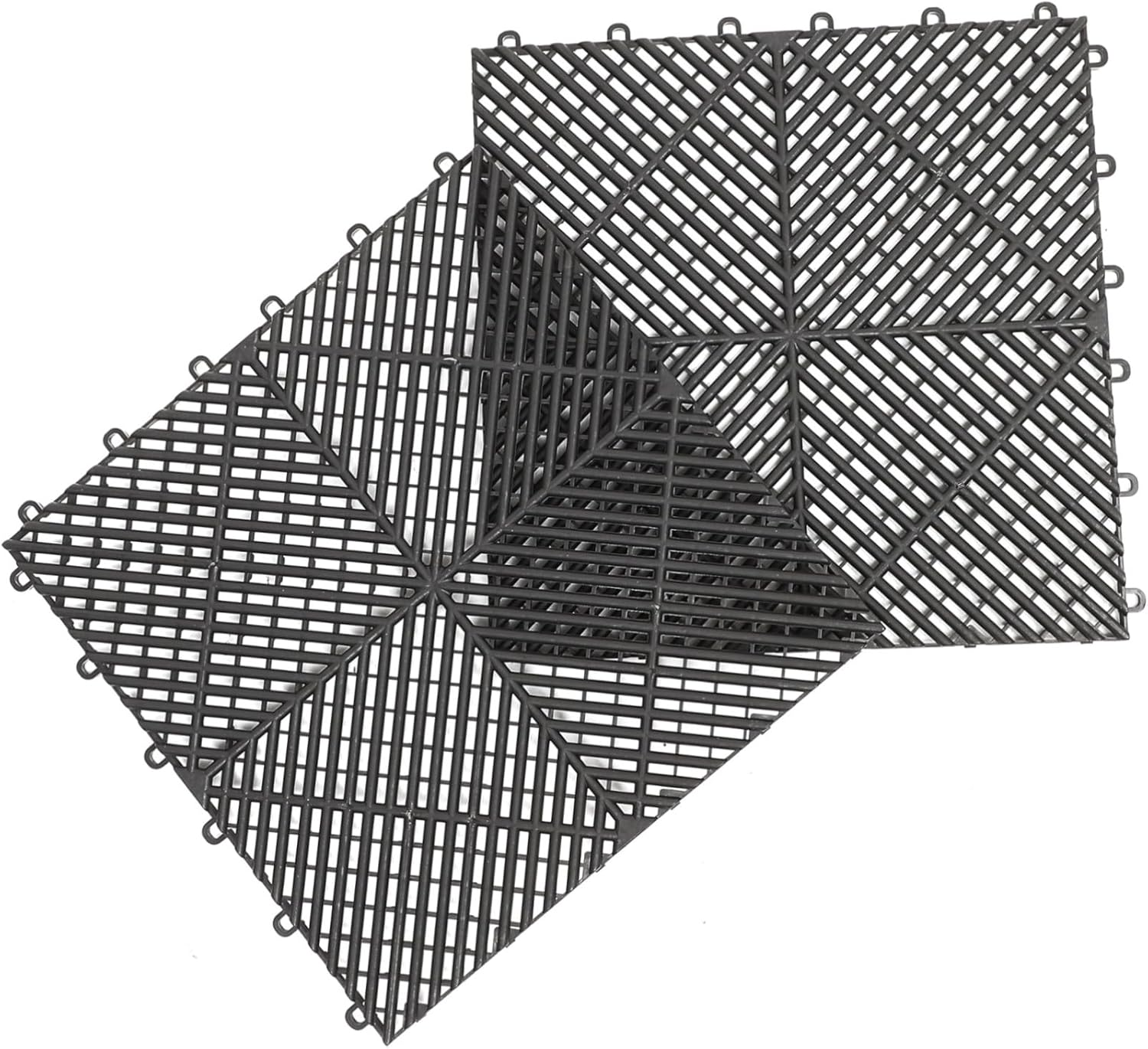 STOBAZA 2Pcs Non-Slip Modular Car Wash Floor Tile Mats with Large Drainage Thickened Interlocking Tiles for Pool Shower Bathroom and Outdoor Use image number 2