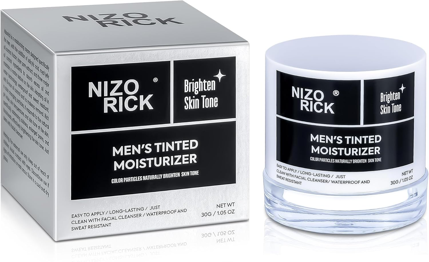 Men'S Foundation,Hydrating Non-Greasy Tinted Moisturizer for Men, Long Lasting Matte Concealer Full Coverage Men BB Cream CC Cream Foundation for All Skin Types, 30G/1.05 Oz (Bright Color, M) image number 1