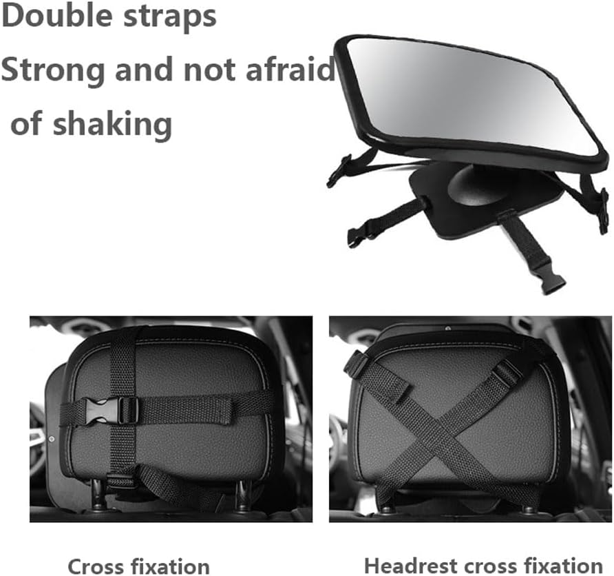 Baby Car Mirror 360&deg; Rotating - Shatterproof Backseat Infant Safety Mirror, Wide Angle Rear View Observation for Toddlers, Universal Fit Vehicle Travel Mirror image number 3