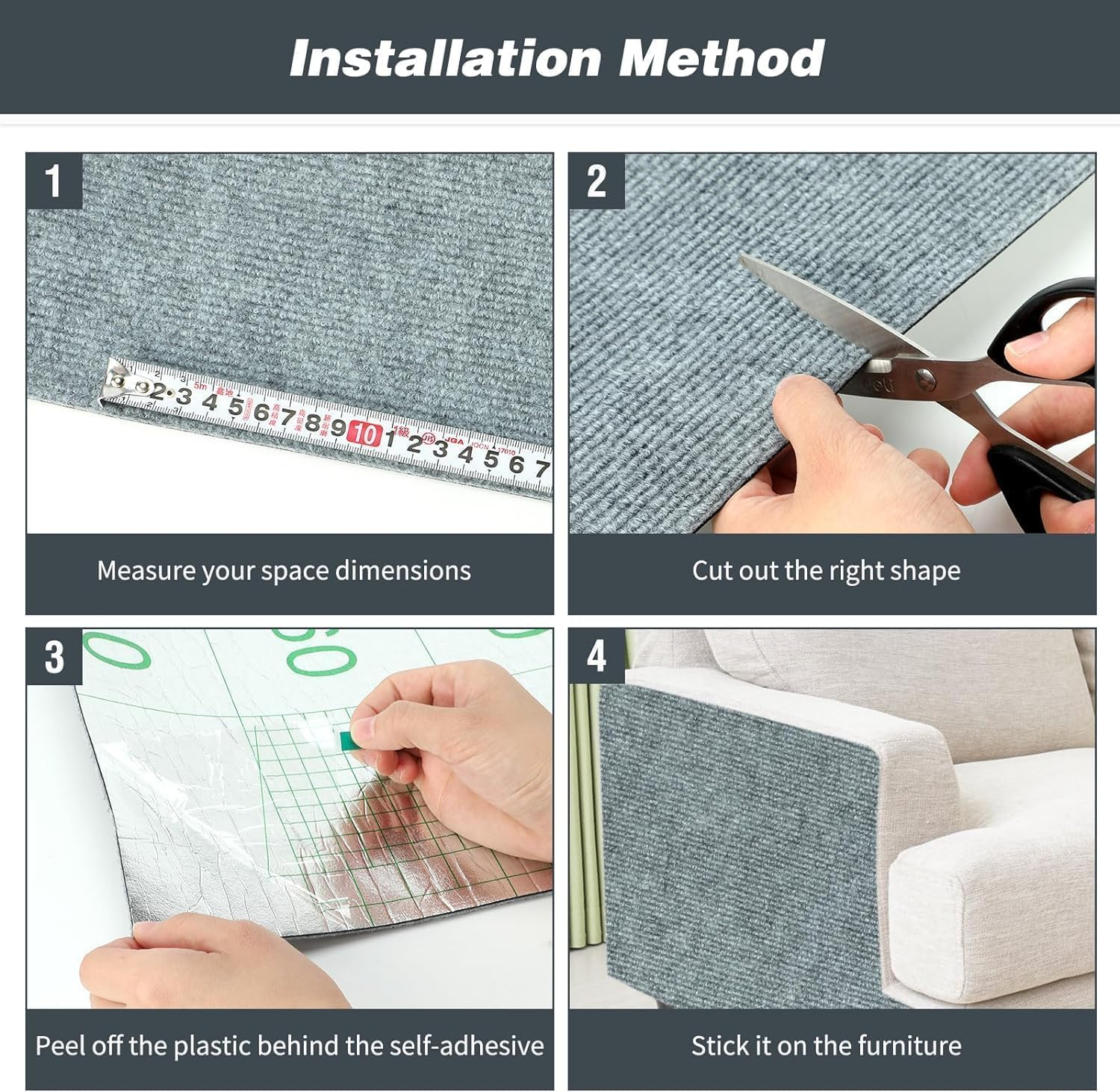 Self-Adhesive Cat Scratching Mat, 40 X 200 Cm, DIY Climbing Cat Scratcher, Cat Scratching Mat for Protects Carpets, Trimmable Self-Adhesive Scratching Wall Cat Scratching Boards, Cat Scratching Board,