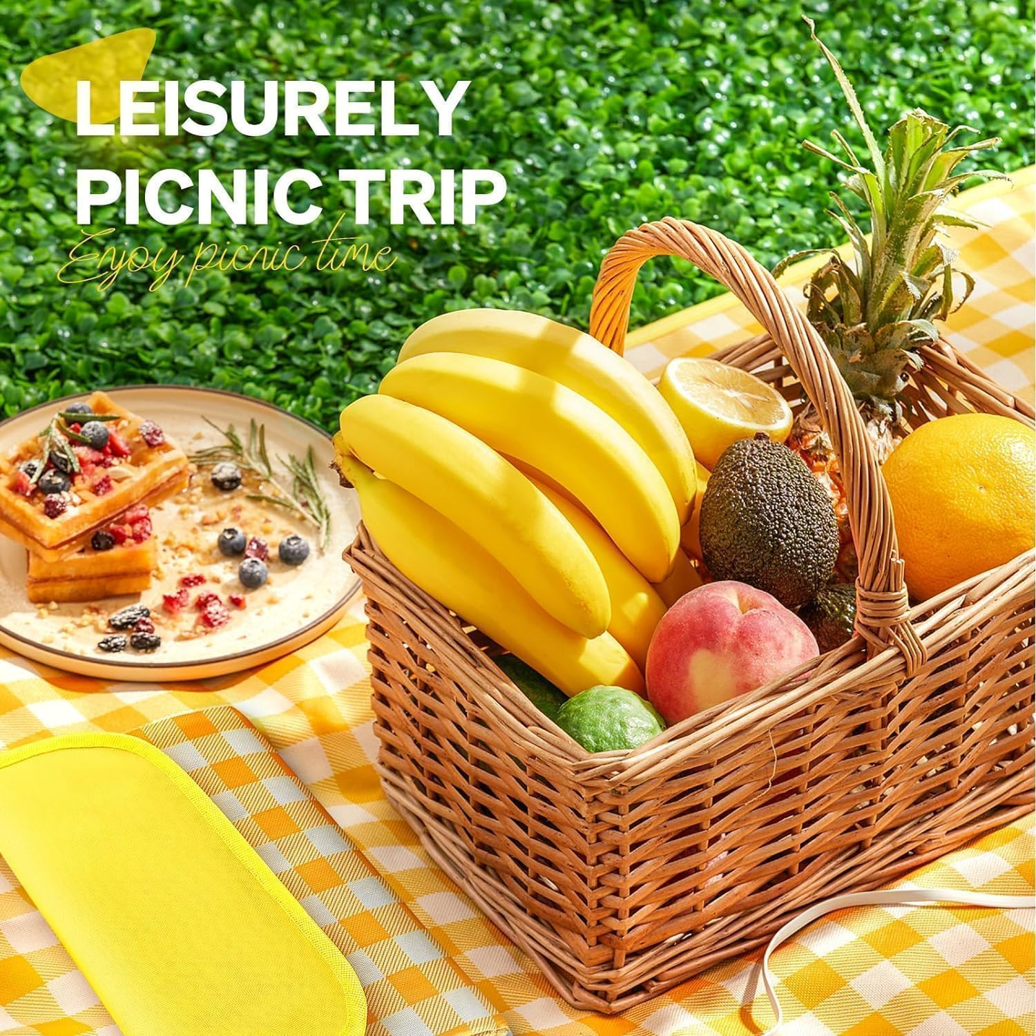 Outdoor Picnic Blanket Foldable Extra Large Beach Blanket Oversize 79''*79'' Waterproof Sandproof Camping Rug with Carry Strap Portable Mat for Travel Outdoor image number 1