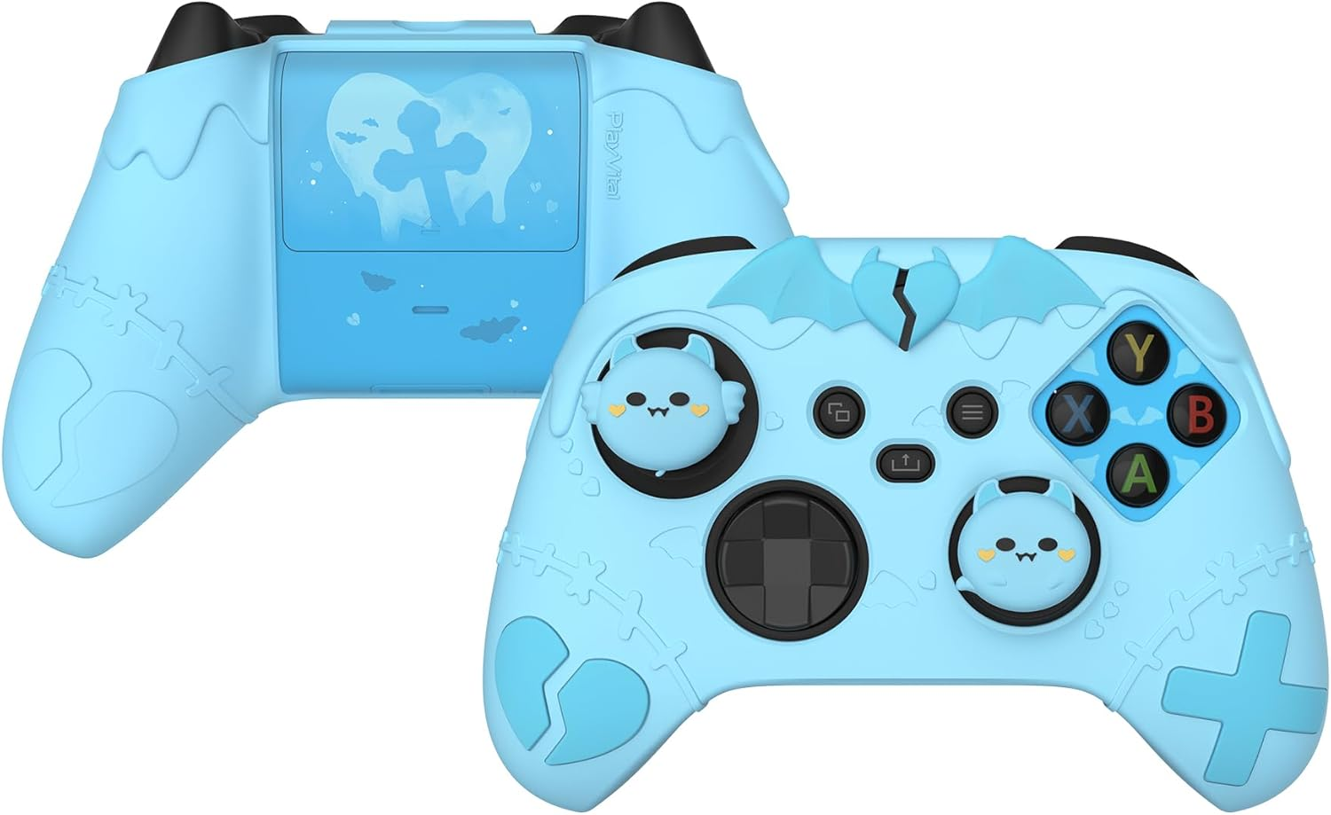 Playvital Gothic Imp Series Cute Silicone Skin for Xbox Series X & S Controller, Anti-Slip Grip Silicone Cover, Protective Silicone Case for Xbox Core Controller with Thumb Grips, Purple