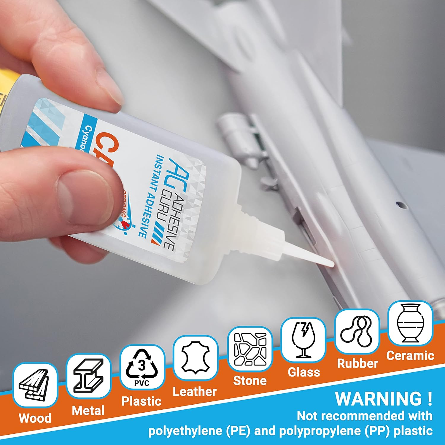 Adhesive Guru CA Glue with Activator Woodworking (2 X 09 Oz - 2 X 338 Fl Oz) Ca Glue Kit (2 Pack) image number 6