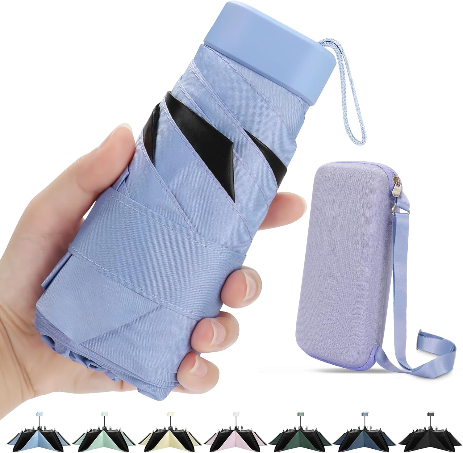 ZOMAKE UV Mini Umbrella - Lightweight Travel Umbrellas 99% UV Protection, Small Compact Portable for Women Men Kids Multiple Colors