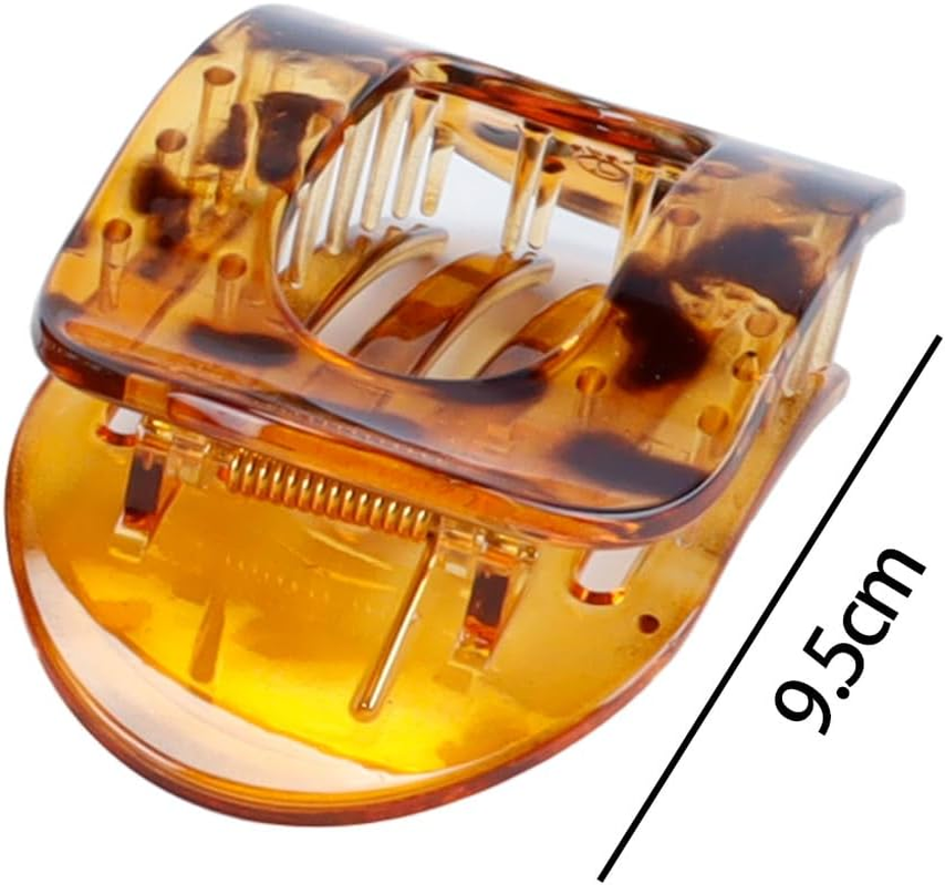 Orivin 4Pcs round Flat Hair Clips for Women Back of Head Styling 2 Matte 2 Shiny Leopard Print PC Material image number 1