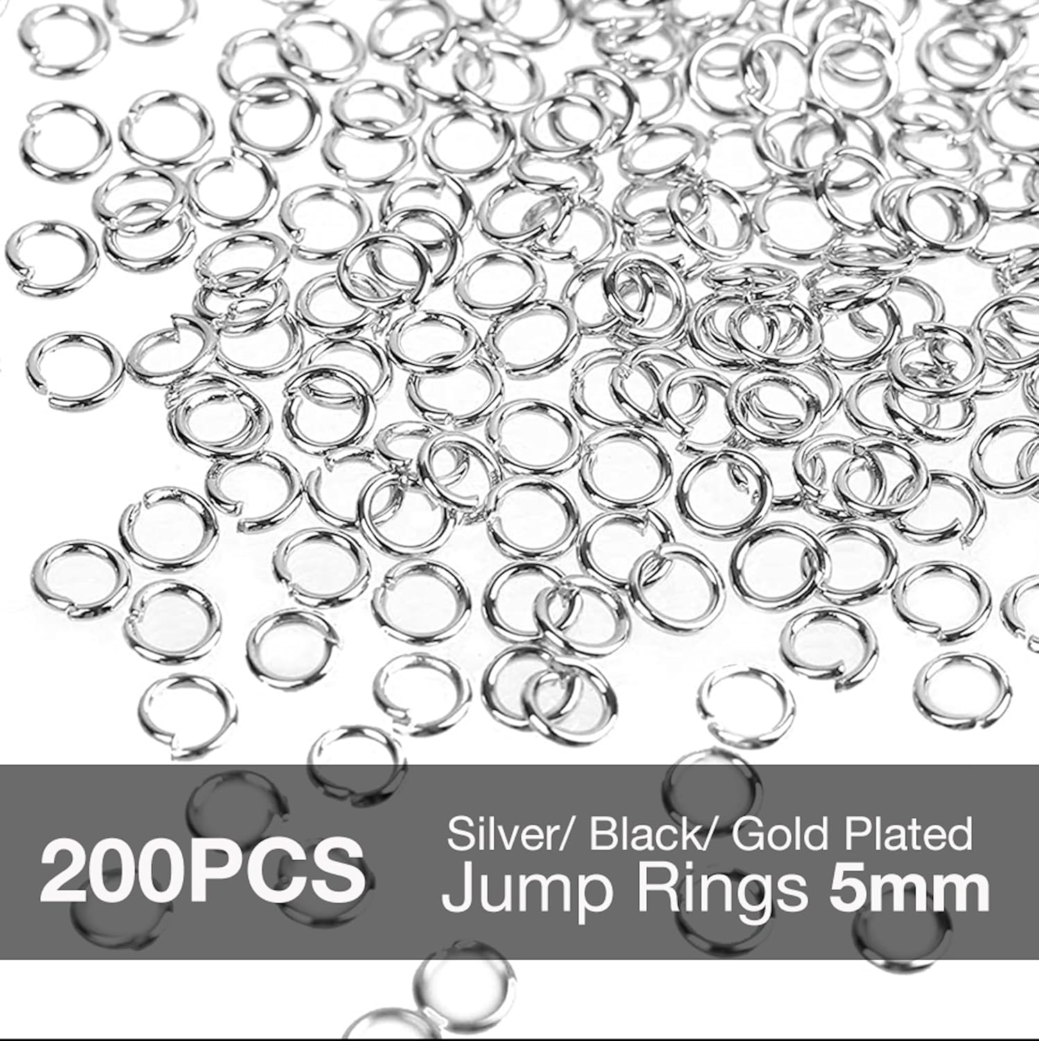 200 PCS Open Jump Rings 5Mm X 0.7Mm Stainless Steel Open Jump Rings Connectors Jewelry Findings (Gold) image number 4
