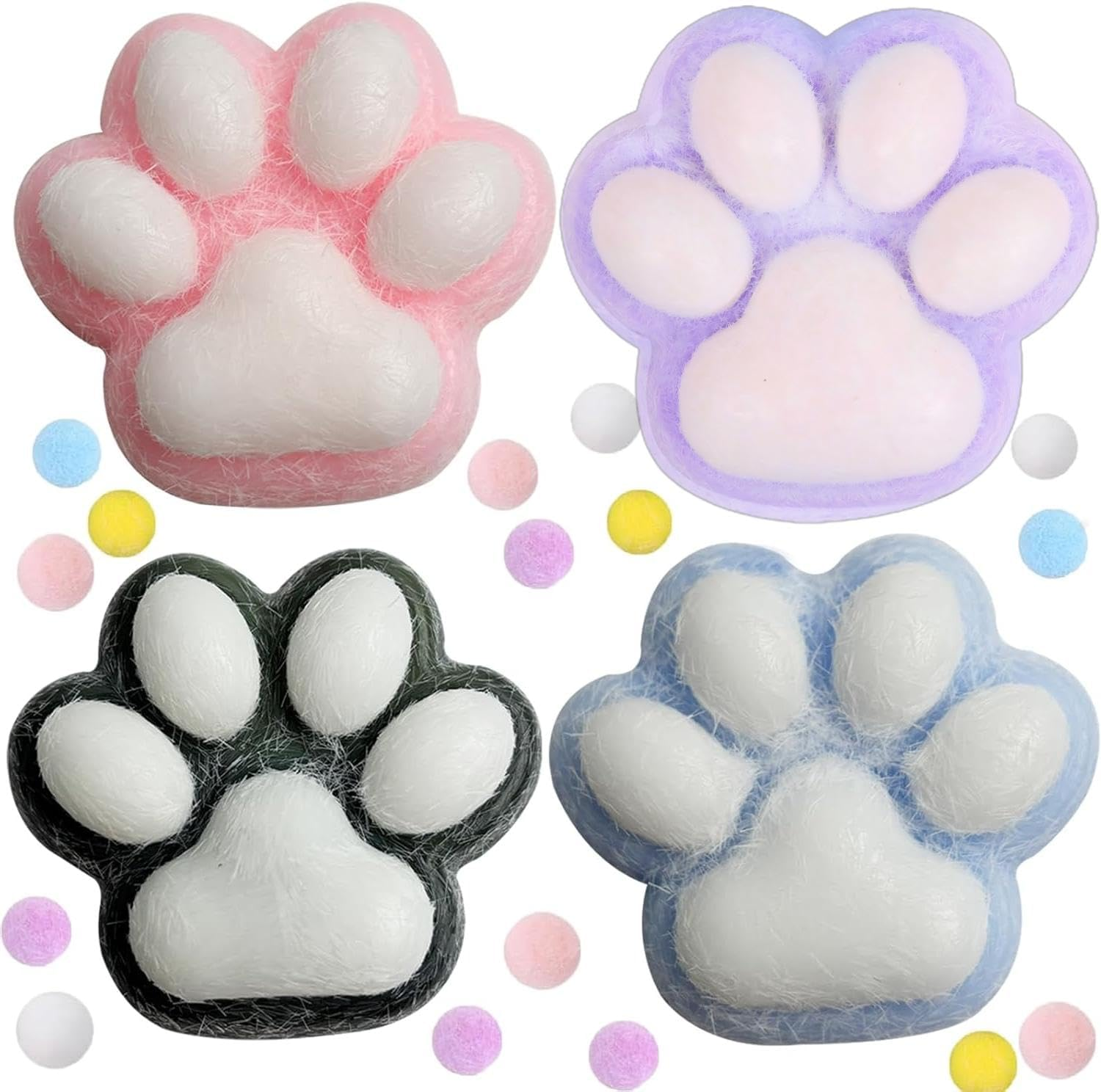 4 Pcs Biscuit Stress Relief Toy, Super Soft Memory Recovery Reusable Taba Squishy Toy , Fufu Squishy Toy for High Stress People (4Pcs-Cookie)