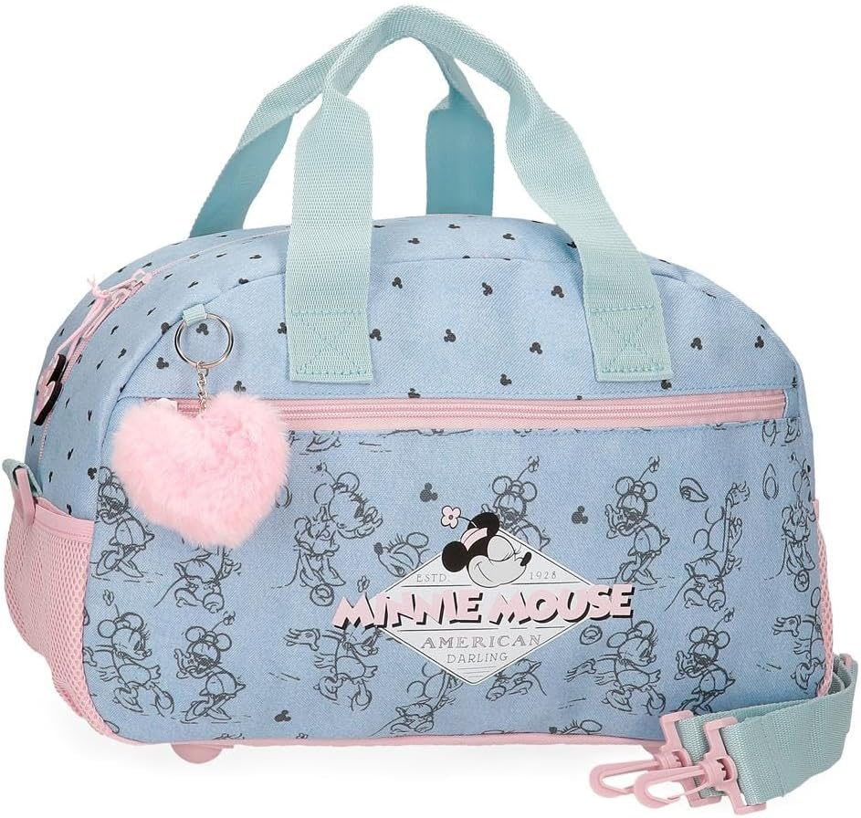 Disney Joumma Bags Minnie American Darling Kinderrucksack, Blau Und Rosa, Aus Polyester, Verstellbare Schultergurte F&uuml;r Bequemes Tragen, Mehrere F&auml;cher, Mit Rosa Pompon-Schl&uuml;sselanh&auml;nger image number 3
