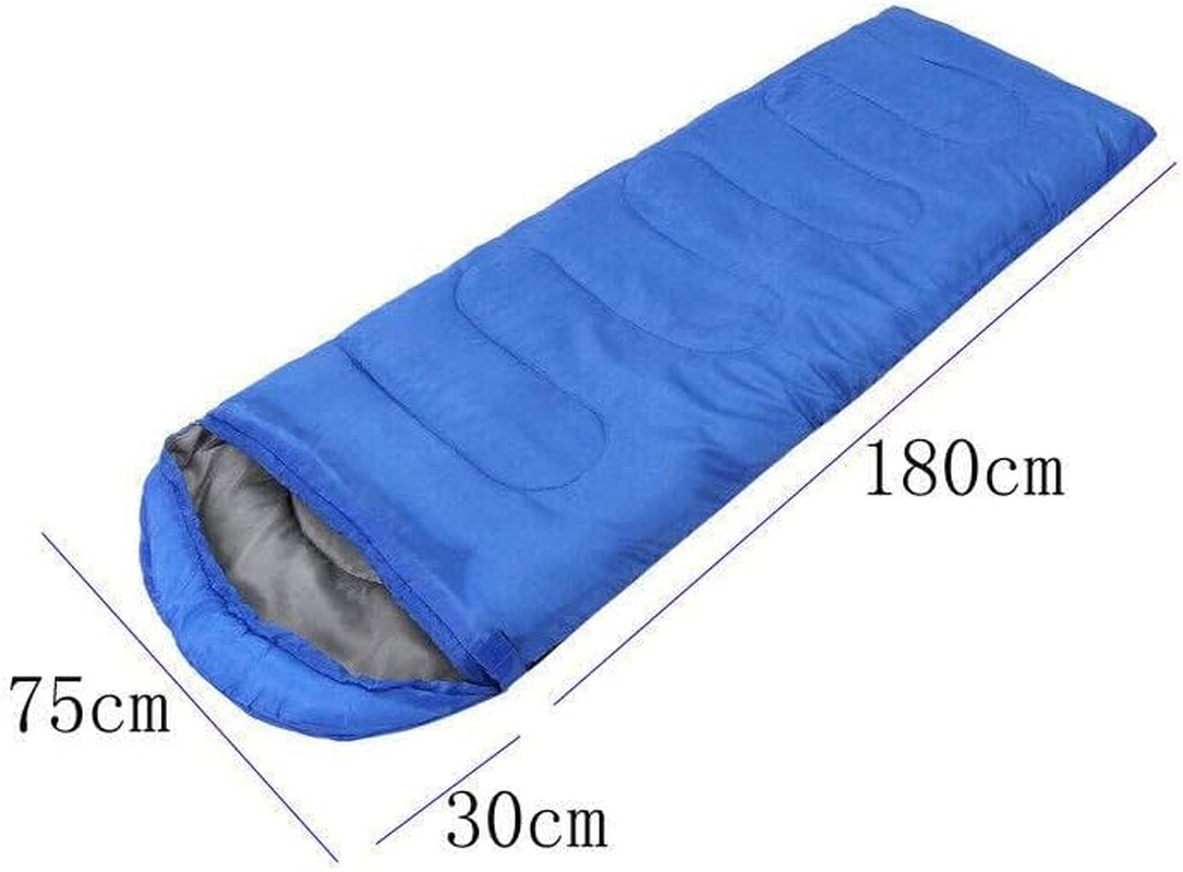 AIMALL 82.7X29.5 Inches Single Outdoor Sleeping Bag for Camping and Hiking, Winter Thermal with Drawstring Hood, Water-Repellent and Lightweight, Blue