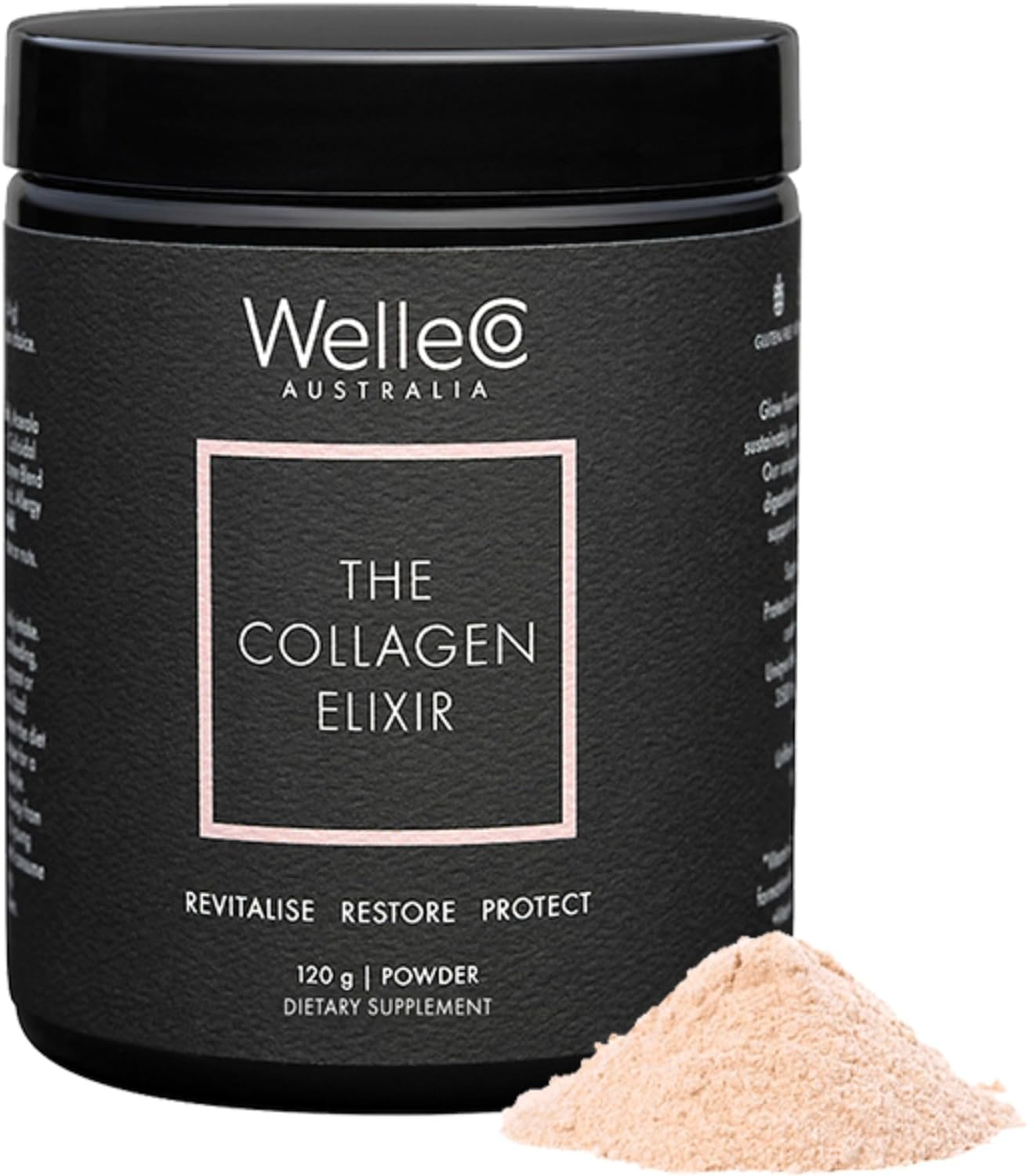 Welleco the Collagen Elixir, Marine Collagen Peptides Powder Supports Skin Hydration, Elasticity & Glow with Vitamin C, Hyaluronic Acid & Enzymes, Easy to Mix, Unflavoured, 120G image number 1