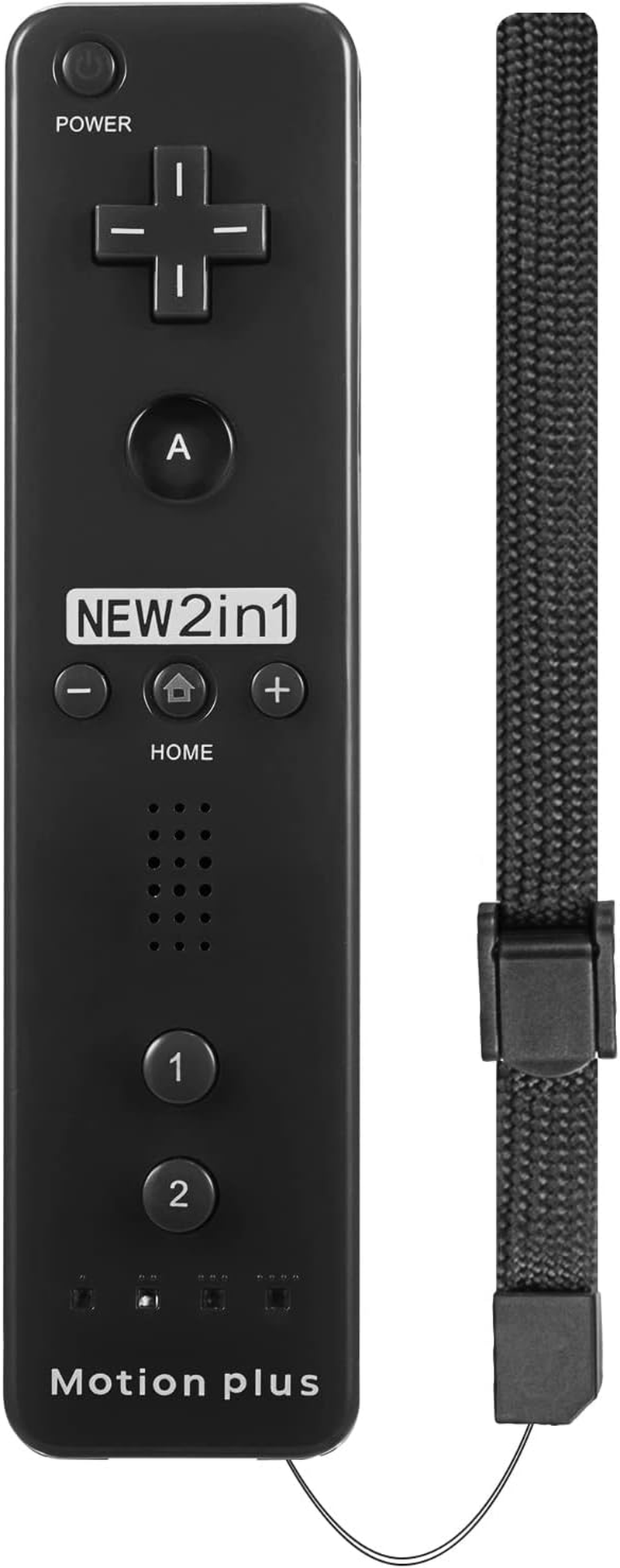2 Pack FISUPER 2 in 1 Remote Controller with Motion plus for Wii/Wii U, with Silicon Case and Wrist Strap (Black) image number 2
