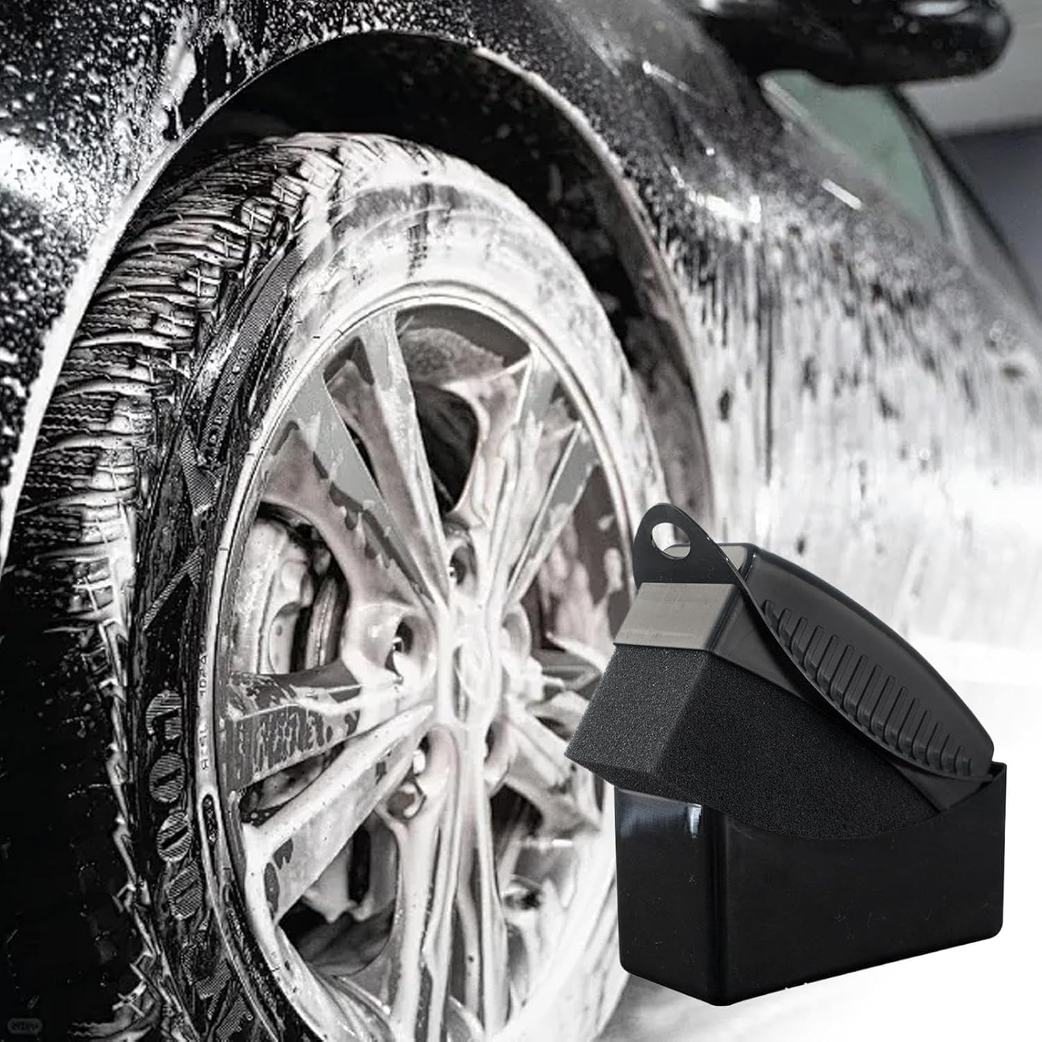 Tire Shine Applicator - Professional Care Tool, Versatile Tire Sponge | Ergonomic Tire Shine Sponge, Perfect Achieving Polished Finish, Great Automotive Car Maintenance, Reiable Accessory for Tires image number 2
