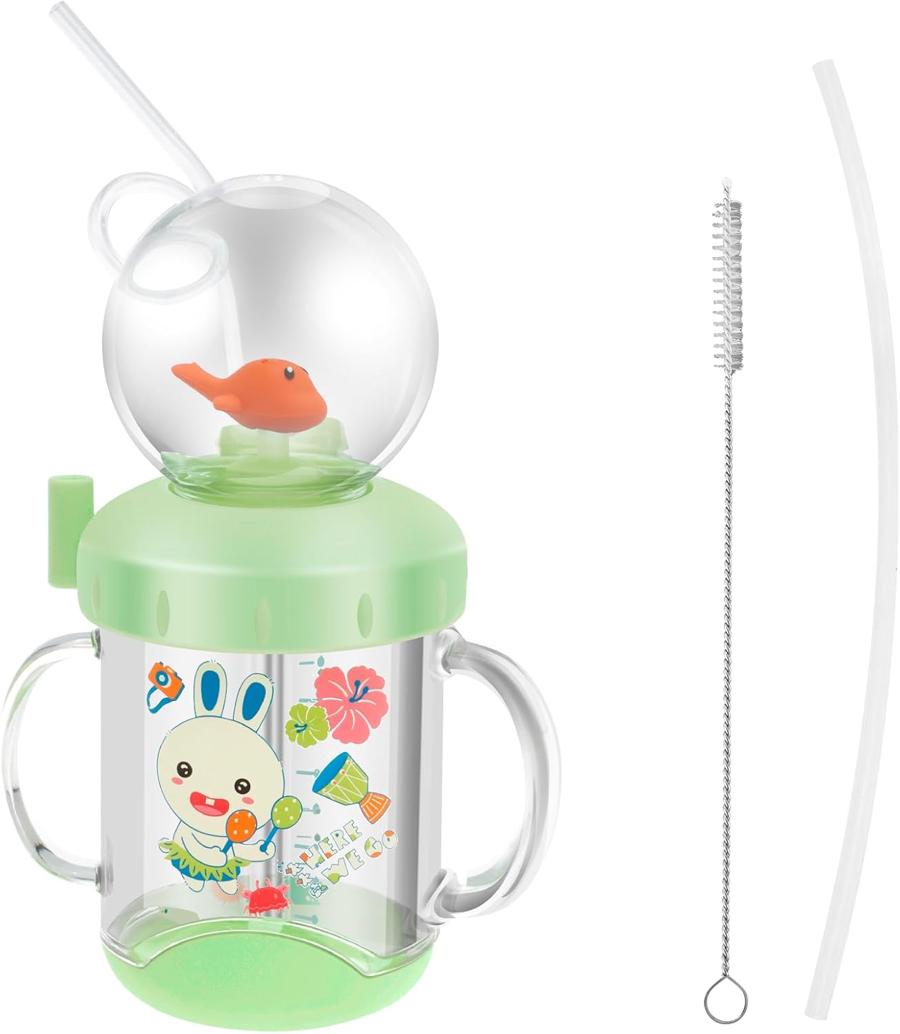 220Ml Sippy Cup Baby Water Bottle with Straw for 6-12 Months Kids Water Cup with Fun Whale Spray Ideal Present for Babies on Birthdays, Christmas, Children'S Day image number 1