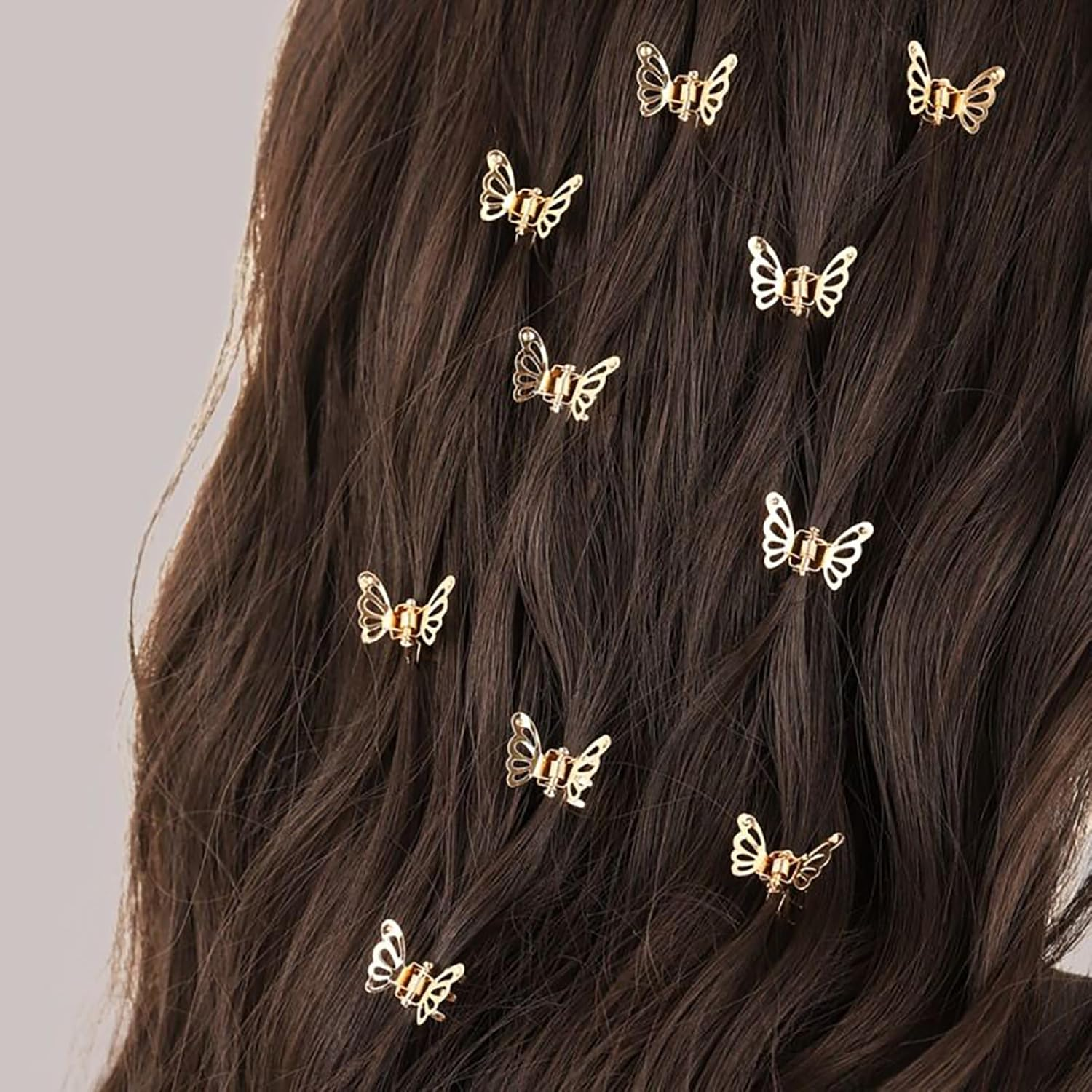 30 Pcs Butterfly Hair Clips Gold Metal Barrettes Claw Clips Strong Hold Non-Slip Alloy Hair Accessories for Women Small Mini Hollow Design image number 5