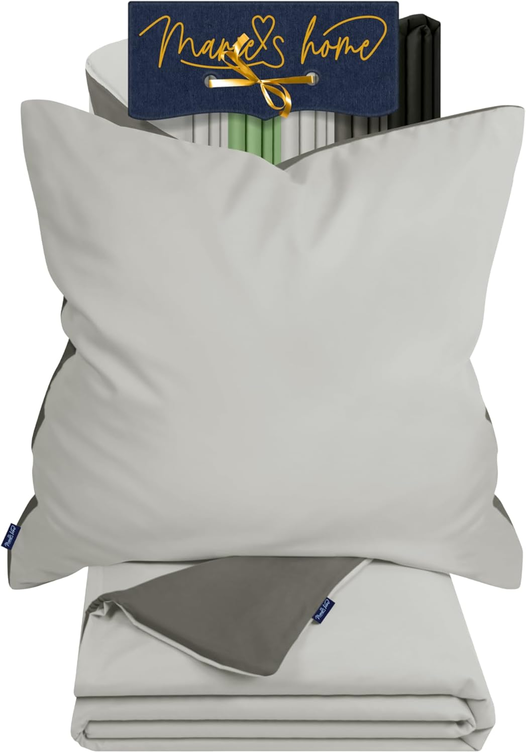 Marie&acute;S Home 1613.2353 Bed Linen Duvet Cover 155 X 220 Cm + 80 X 80 Cm 2-Piece Set Anthracite/Silver image number 2