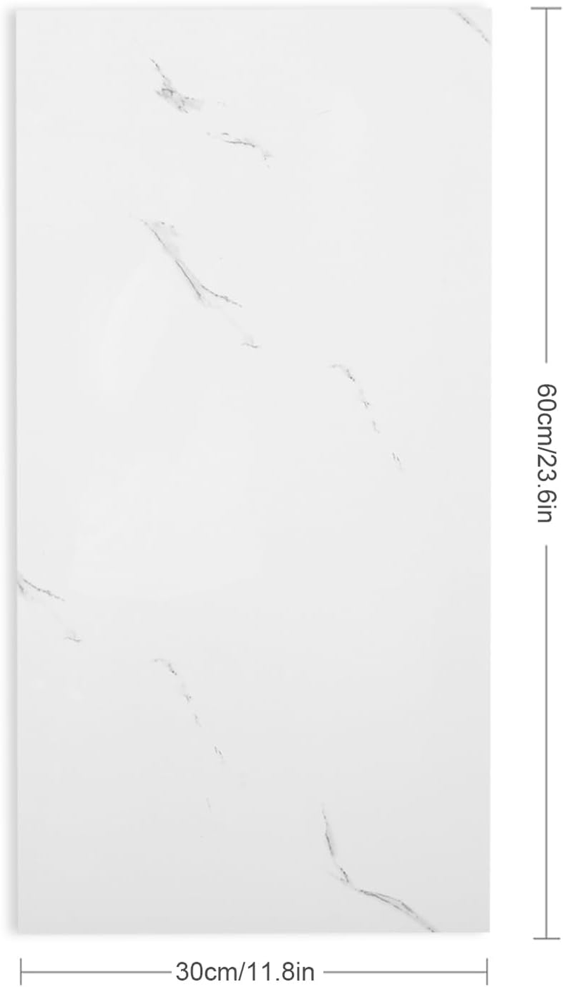Faux Marble Tile Stickers, 10PCS 30 * 60/40 * 80Cm Modern Self-Adhesive Kitchen Backsplash, Waterproof Decorative Wall Tiles for Bathroom (#9, 30 * 60Cm) - 1 image number 4