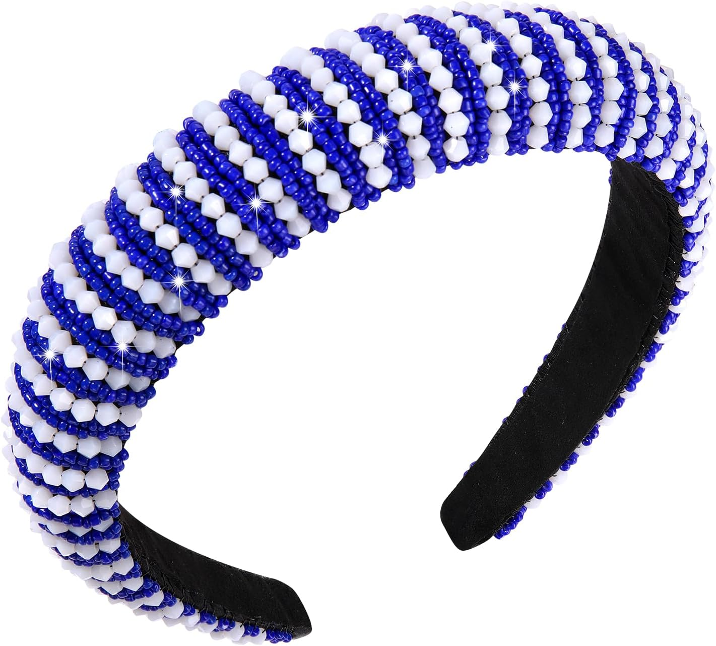 NVENF Valentine'S Day Headbands Crystal Rhinestone Padded Headbands for Women Beaded Crystal Embellished Velvet Headband Valentine'S Day Hair Accessory Gifts (Valentine'S 1)